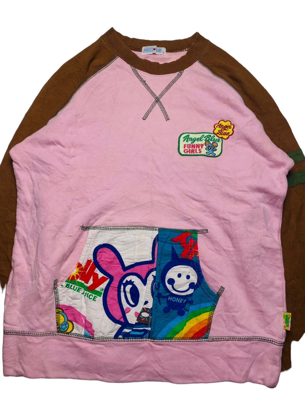 Angel Blue 2000s Angel Blue - Patchwork Pocket Sweatshirt Size US M / EU 48-50 / 2 - 3 Thumbnail