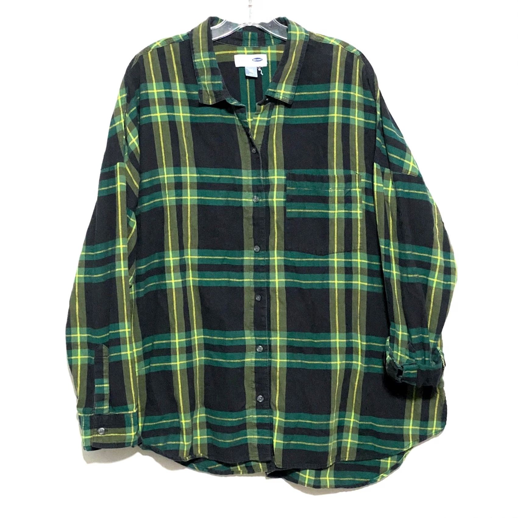 Old Navy Old Navy Button-Up Shirt Women 2XL Green Plaid Button-Up Shirt Casual Grunge Y2K Women Men’s? Size XXL / US 16-18 / IT 52-54 - 2 Thumbnail