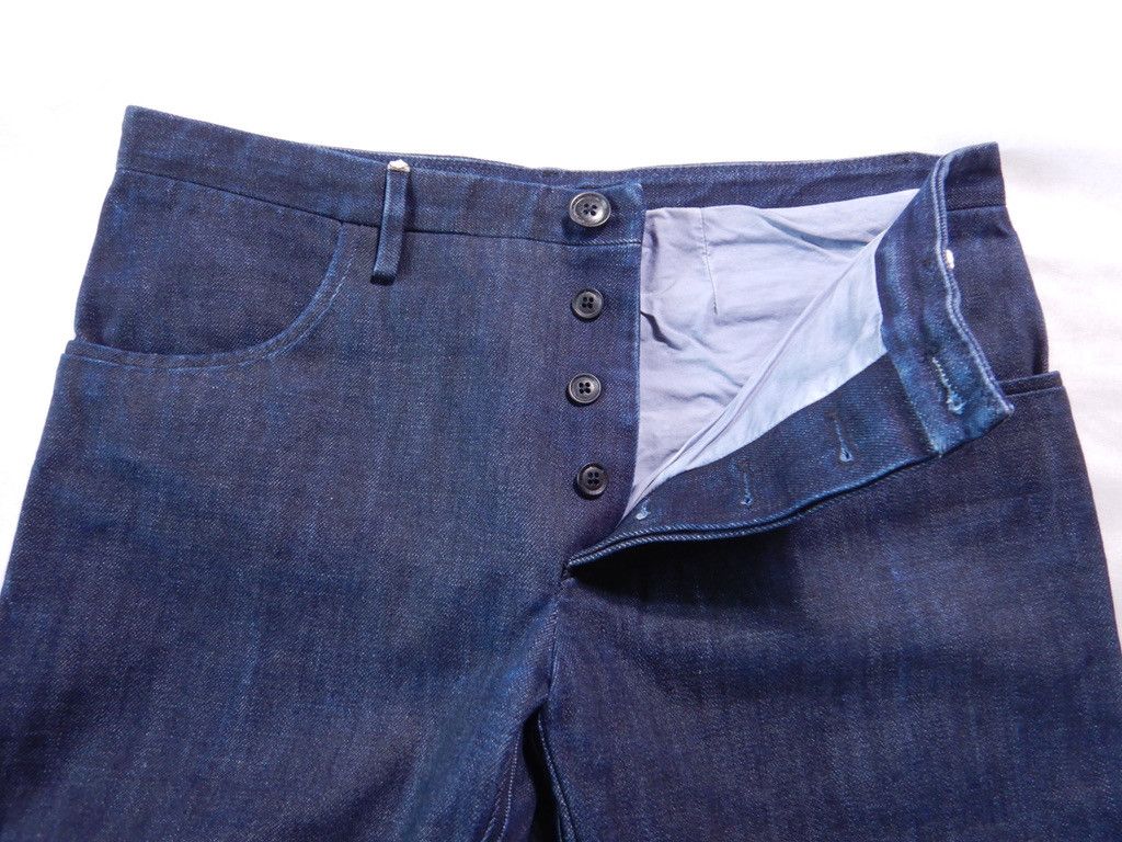 Label Under Construction Button fly indigo selvedge jeans Size US 32 / EU 48 - 6 Thumbnail