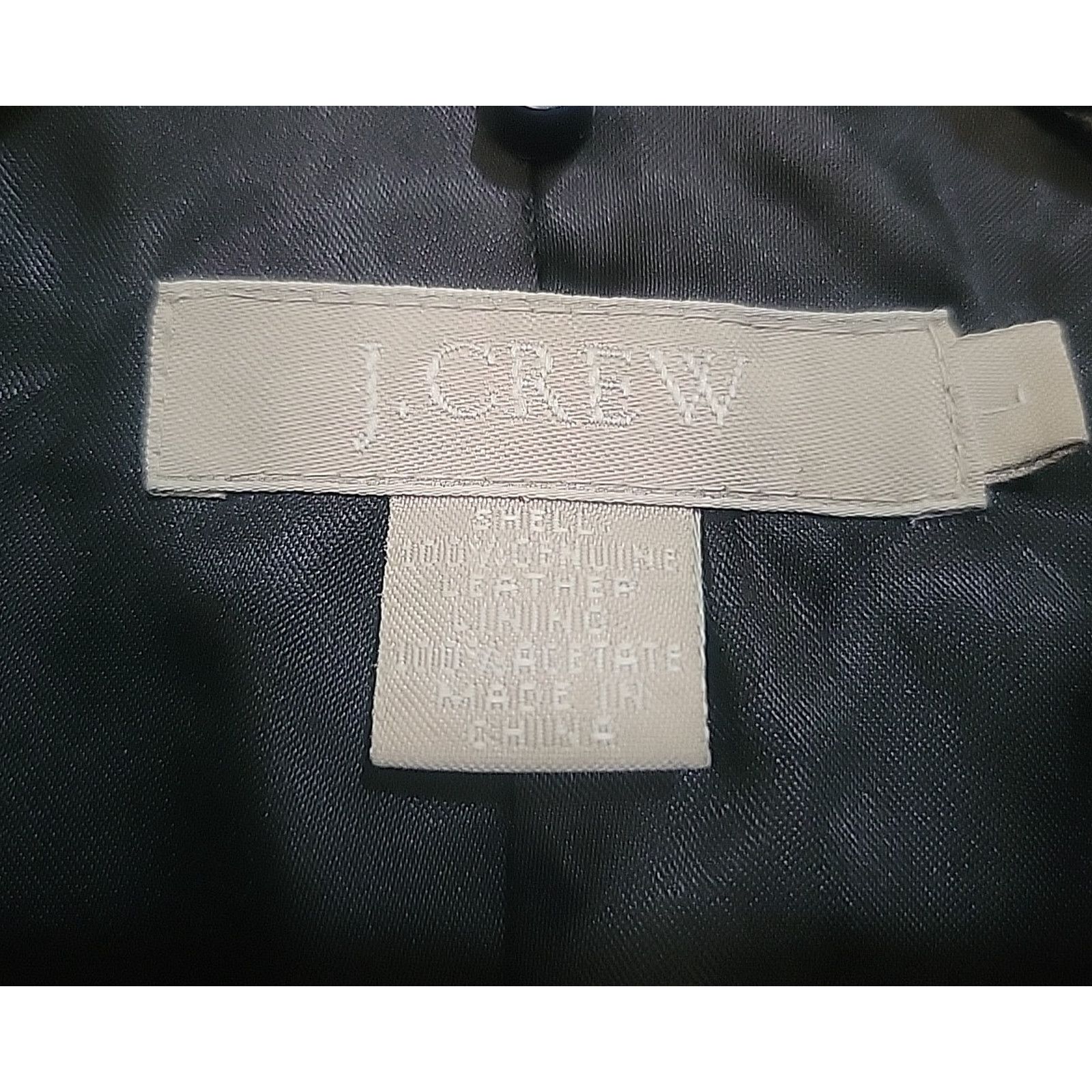 J.Crew J Crew Women Leather jacket black oil slick iridescent Sz L Size L / US 10 / IT 46 - 8 Thumbnail