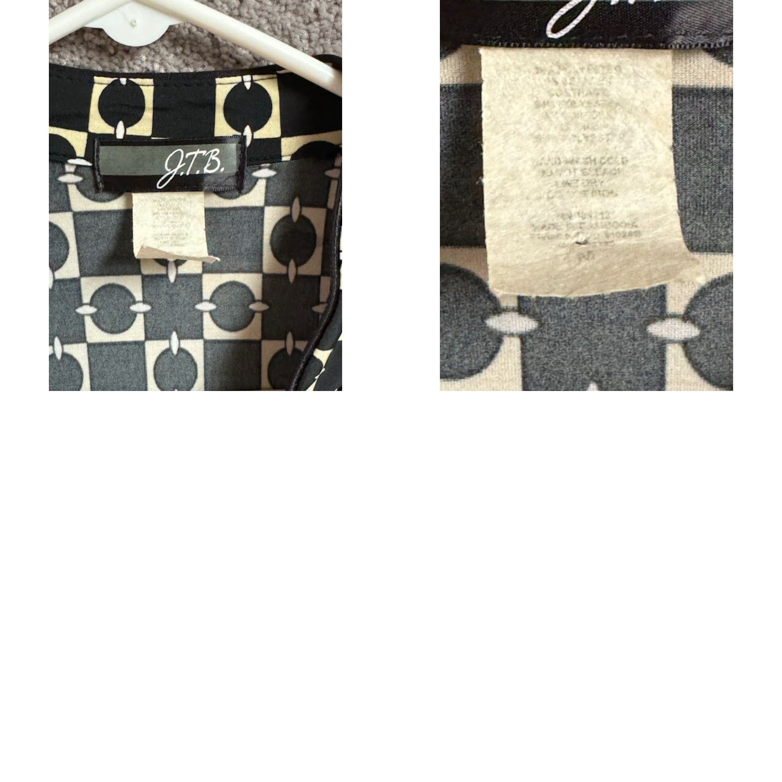 Vintage VINTAGE Blouse Tunic Geometric Buckle Belted Office 70s 90s Groovy JTB Women M Black Womens Size M / US 6-8 / IT 42-44 - 8 Thumbnail