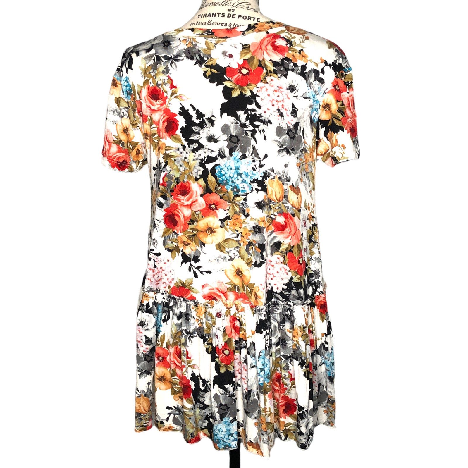 Other Agnes & Dora Soft Floral Relaxed Ruffle Hem Short Sleeve Top Size S / US 4 / IT 40 - 4 Thumbnail