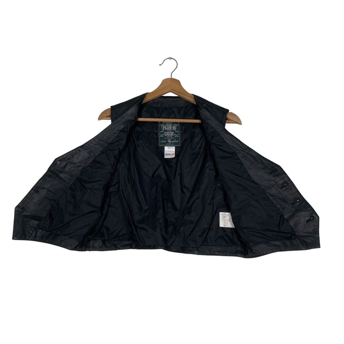 Japanese Brand PLUS-B Cowhide Black Leather Vest #1233-C56 Size US M / EU 48-50 / 2 - 11 Thumbnail