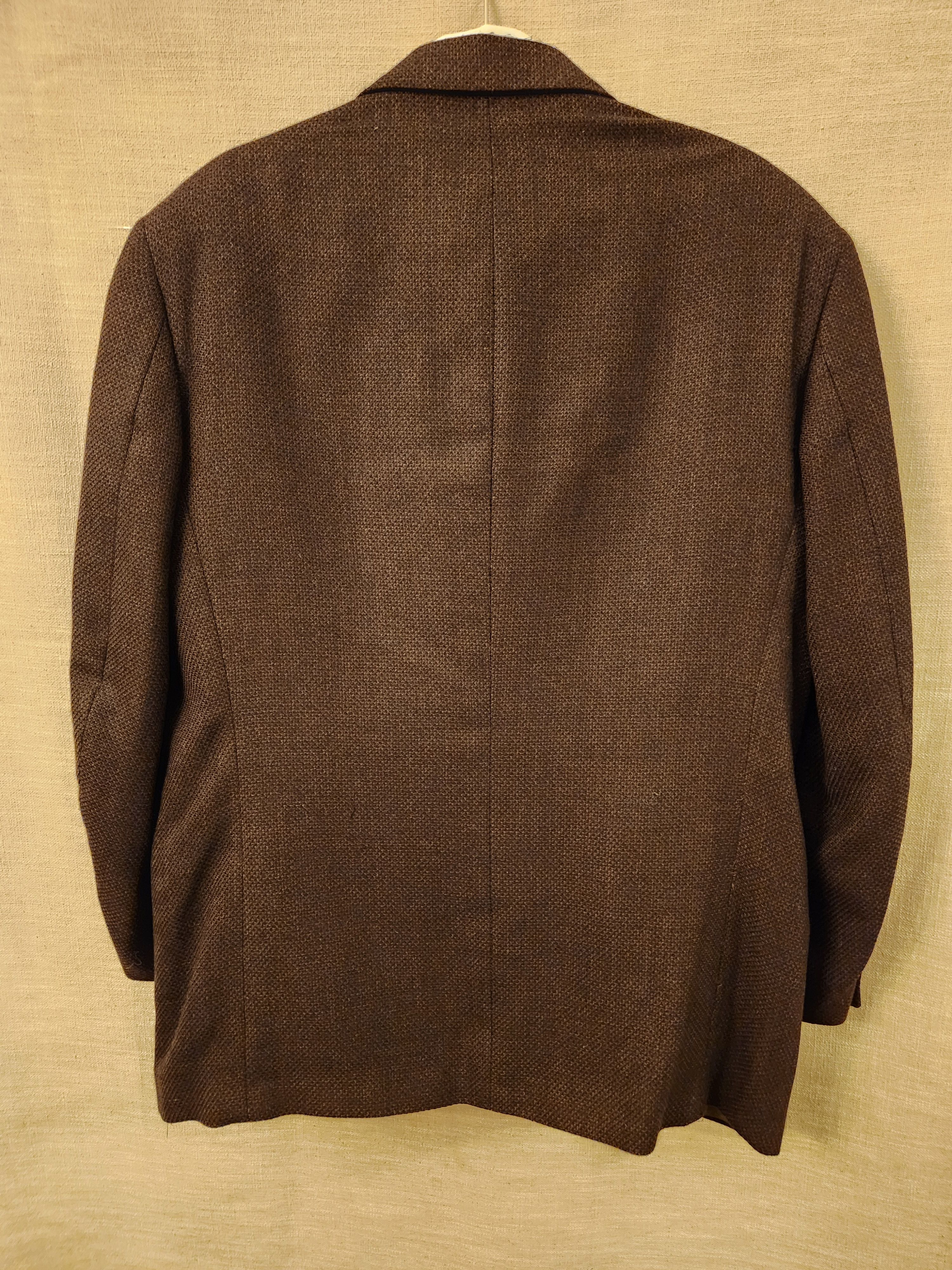 Daniel Hechter NWOT 100% Wool Brown Textured 3 Button Blazer Size 46R - 2 Thumbnail