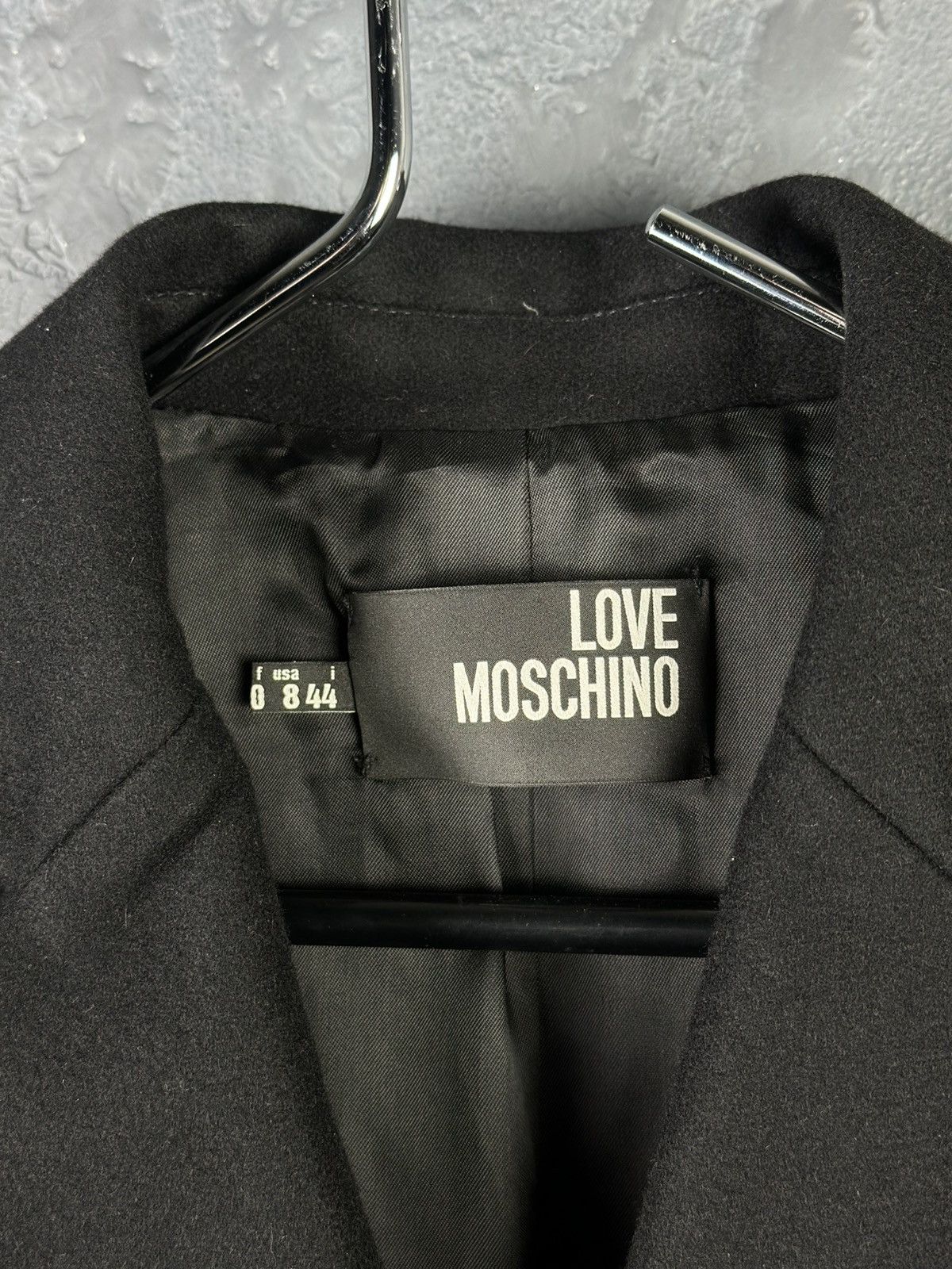 Love Moschino Love Moschino Black Wool Jackets & Women's Coat Size M / US 6-8 / IT 42-44 - 7 Thumbnail