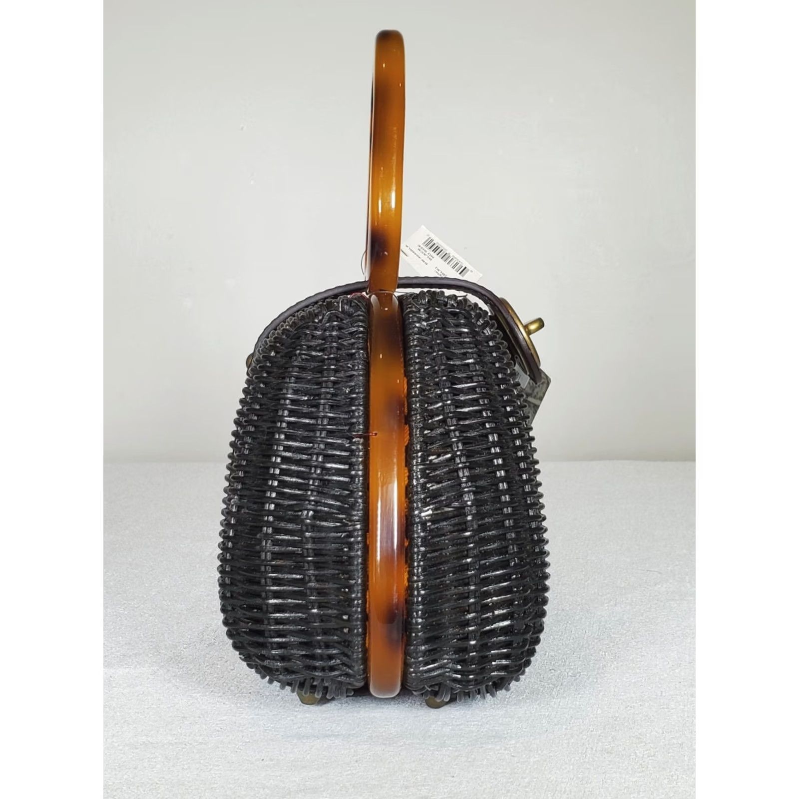 Vintage VINTAGE Hobo International Charm Black Woven Wicker Top Handle Purse Leather Flap New Size S / US 4 / IT 40 - 5 Thumbnail