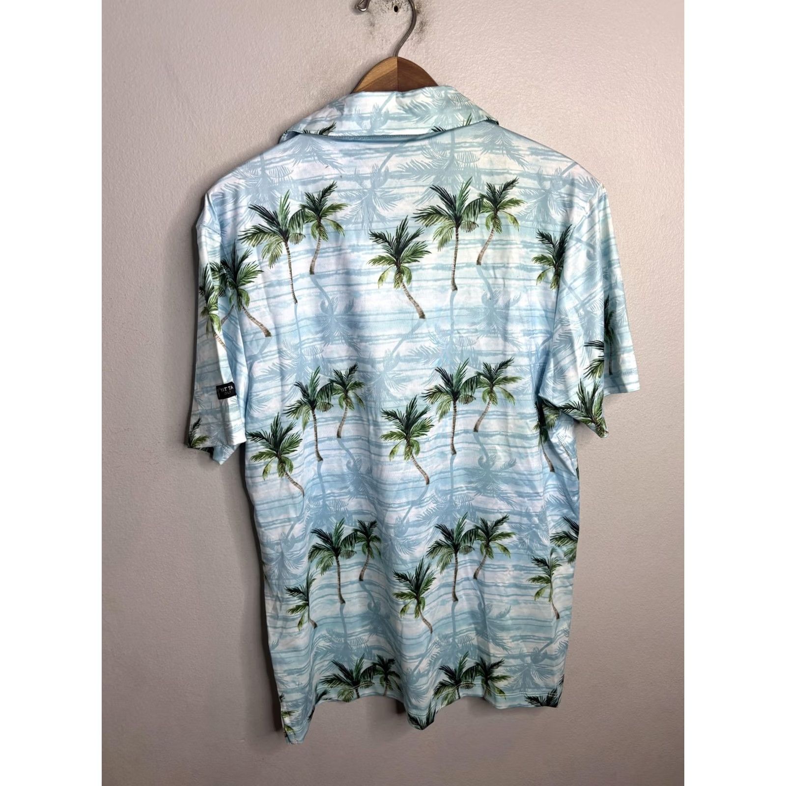 Vintage Yatta Golf Shirt Mens S Blue Palm Tree Hawaiian Polo Golf Tropical Performance Size US S / EU 44-46 / 1 - 5 Thumbnail