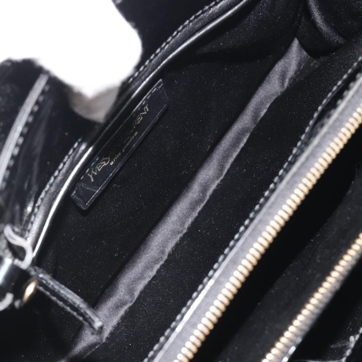 Saint Laurent Paris SAINT LAURENT Hand Bag Patent Leather Black Gold Auth Size ONE SIZE - 24 Thumbnail
