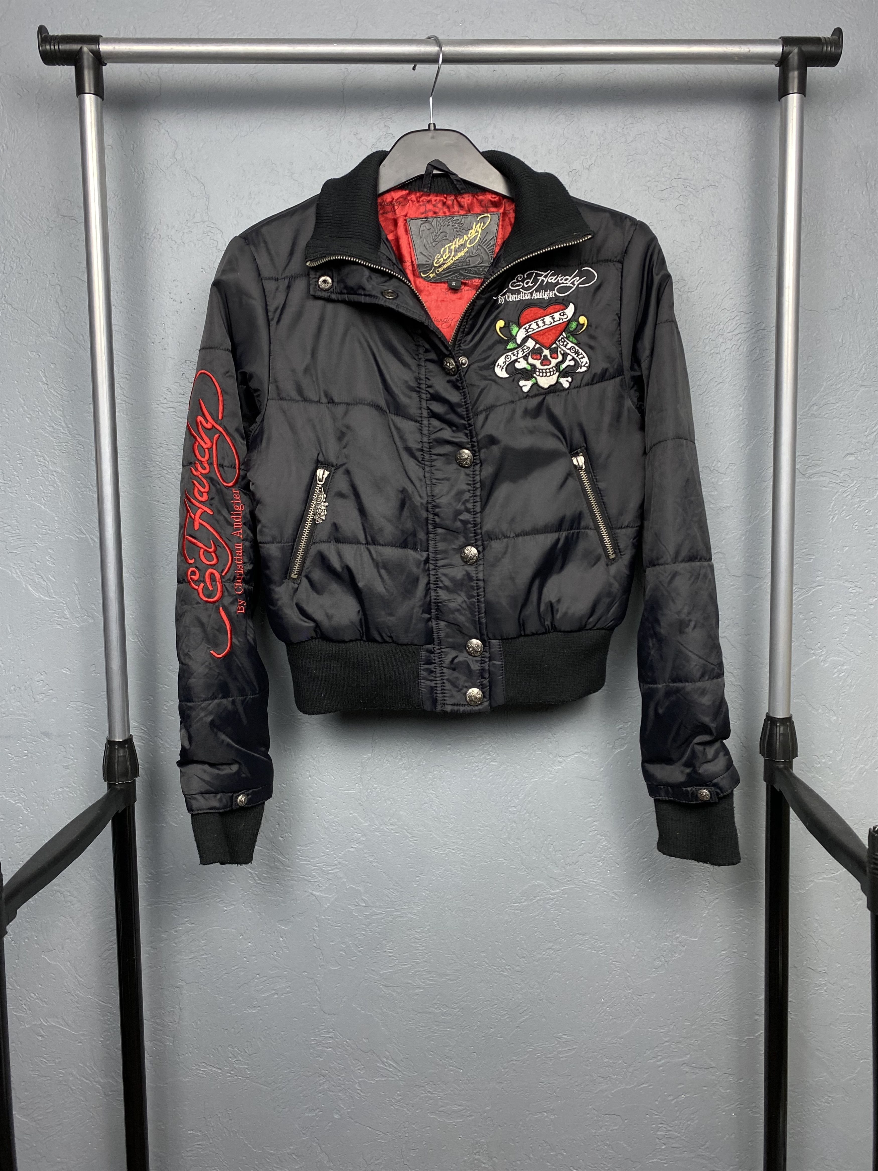 Christian Audigier × Ed Hardy Ed Hardy by Christian Audigier Vintage Womens Nylon Jacket Size S / US 4 / IT 40 - 4 Thumbnail
