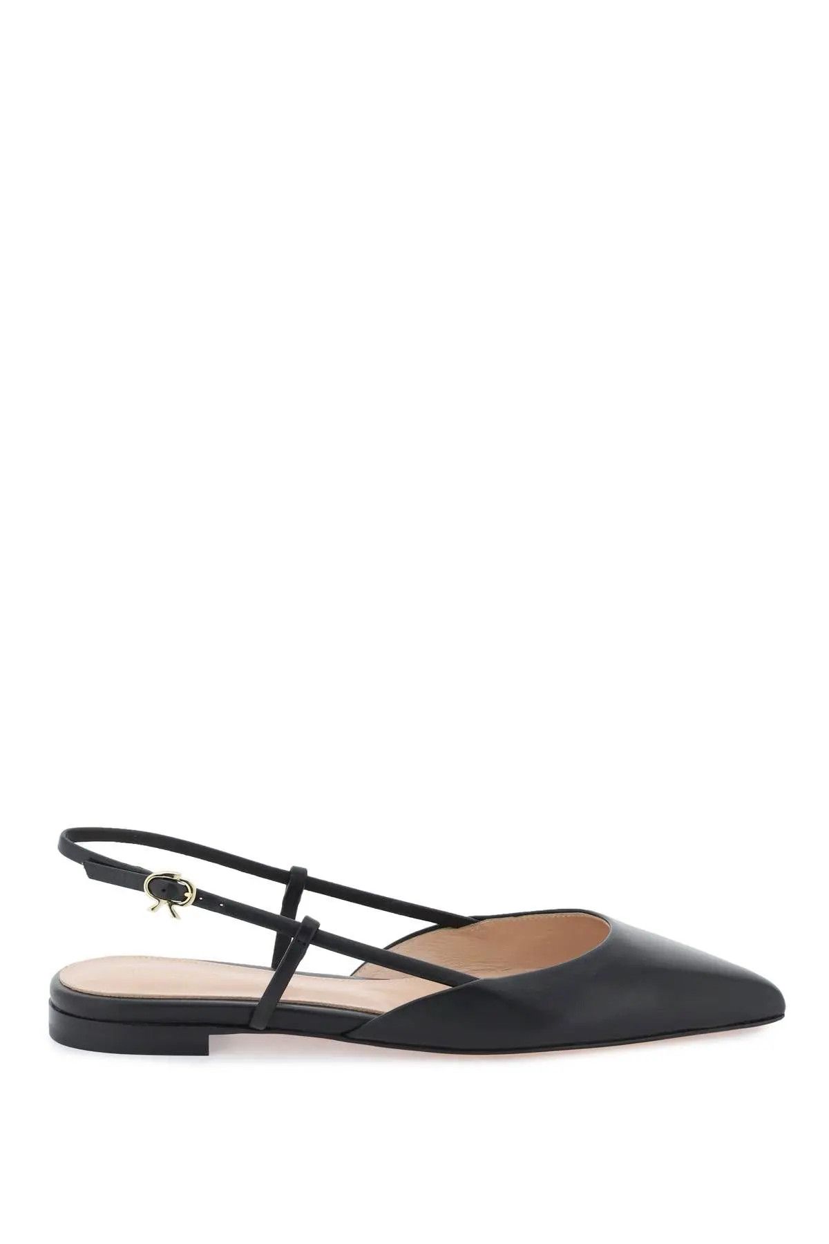 image of Gianvito Rossi O1S22I1N1223 Ascent Slingback Ballet Flats In Black, Women's (Size 7)