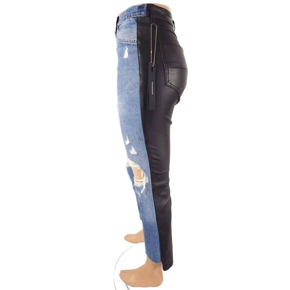 Amiri Amiri The Webster Leather Denim Crop Flare Jeans 26 40 Women Size 26" / US 2 / IT 38 - 5 Thumbnail