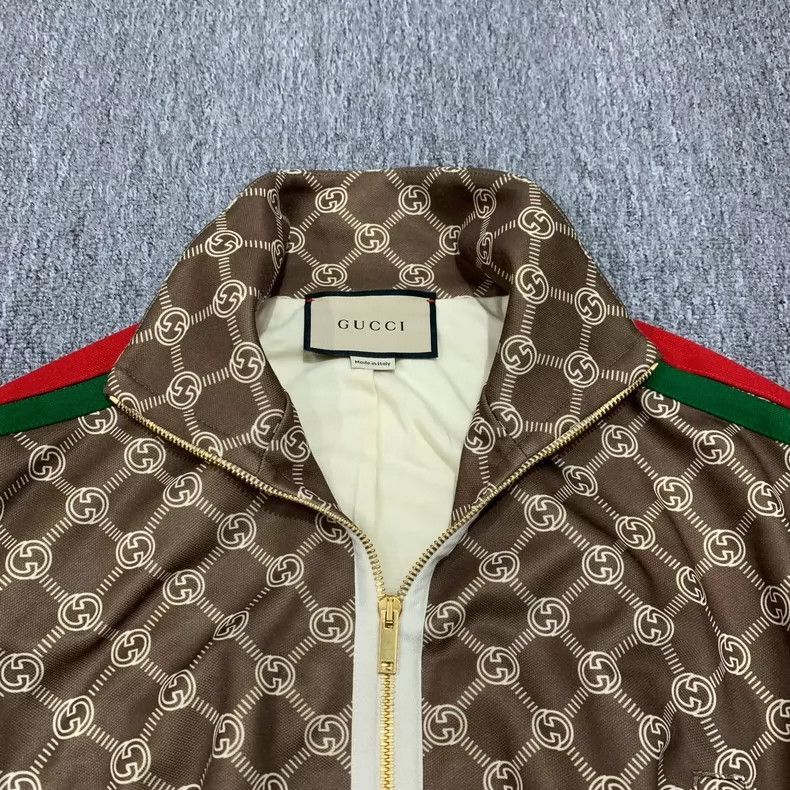 Gucci Brown Printed Cropped Jacket by Gucci-2505 Size M / US 6-8 / IT 42-44 - 3 Thumbnail