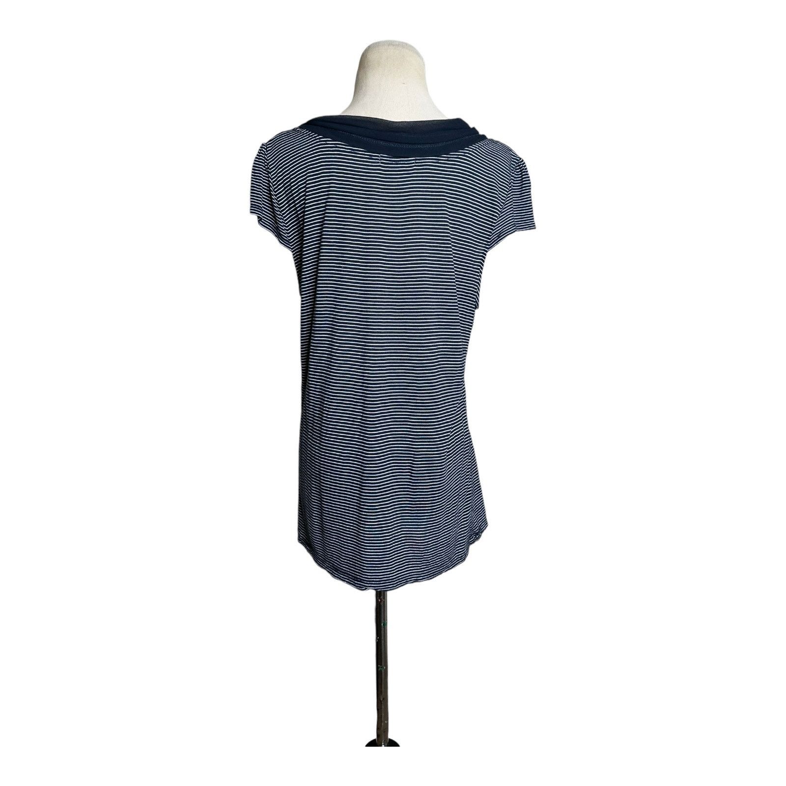 H&M H&M striped short sleeves boat neck top size Large Size L / US 10 / IT 46 - 9 Thumbnail