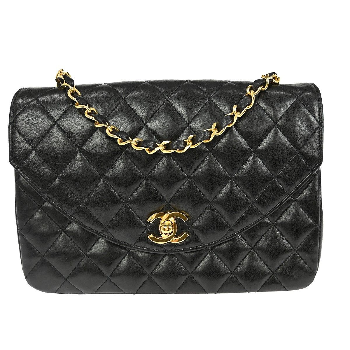 Chanel Chanel Vintage Round CC Chain Crossbody Bag Quilted Lambskin Size ONE SIZE - 1 Thumbnail
