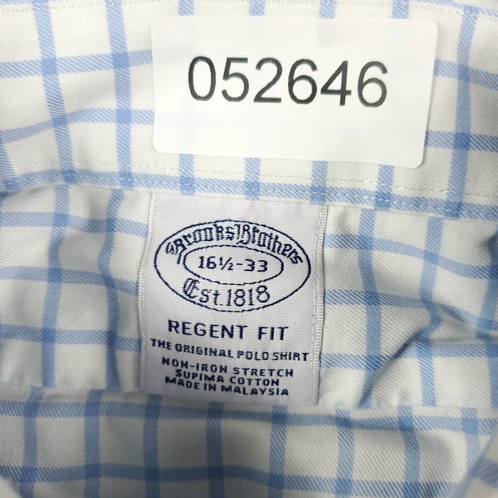 Brooks Brothers Brooks Brothers Dress Shirt Mens Size 16.5 Blue Check Long Sleeve Button-Up Size 42R - 7 Thumbnail