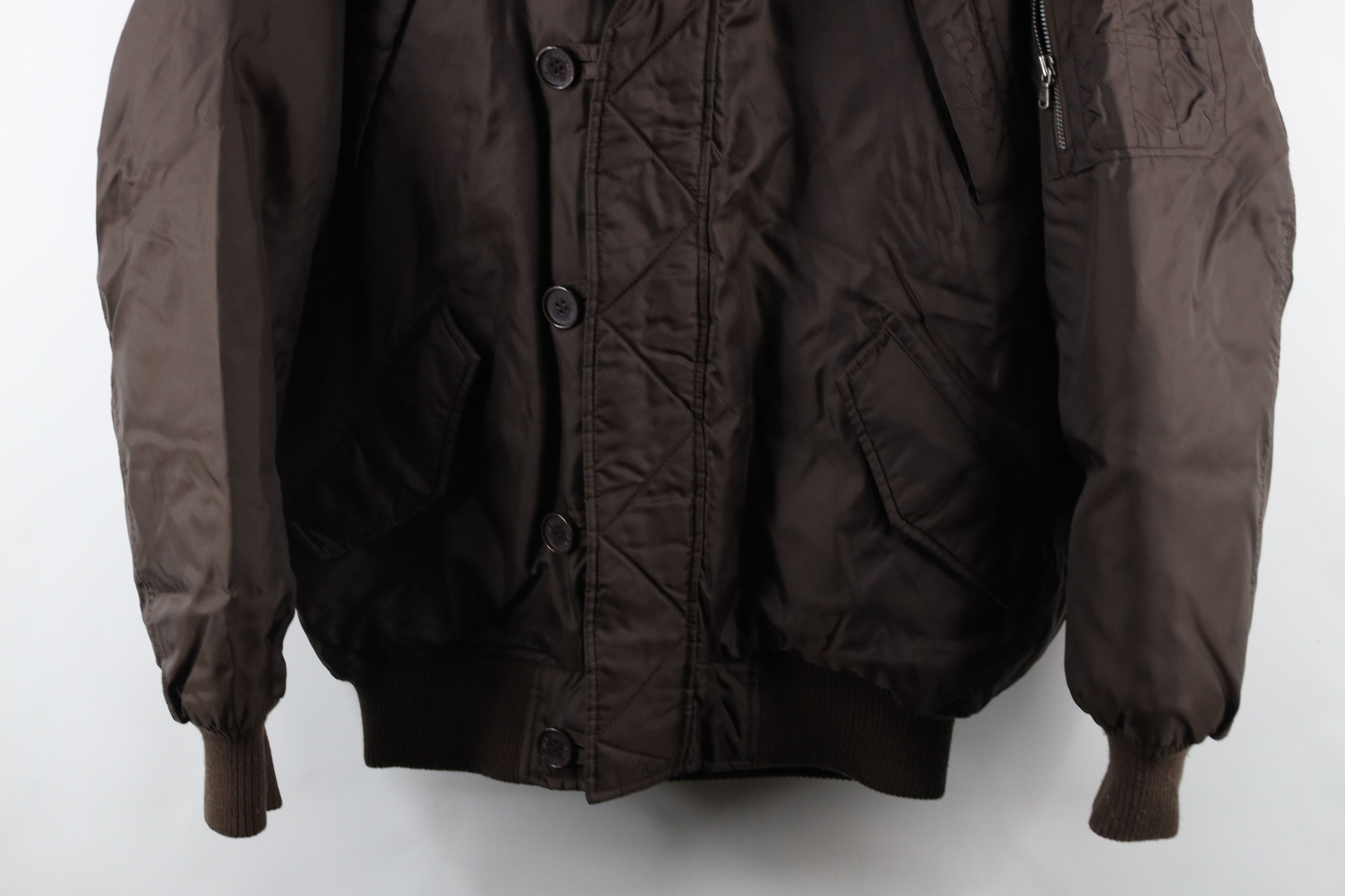 Sean John × Vintage Vintage 90s Sean John Trim Hooded Puffer Bomber Jacket Brown Size US S / EU 44-46 / 1 - 3 Thumbnail