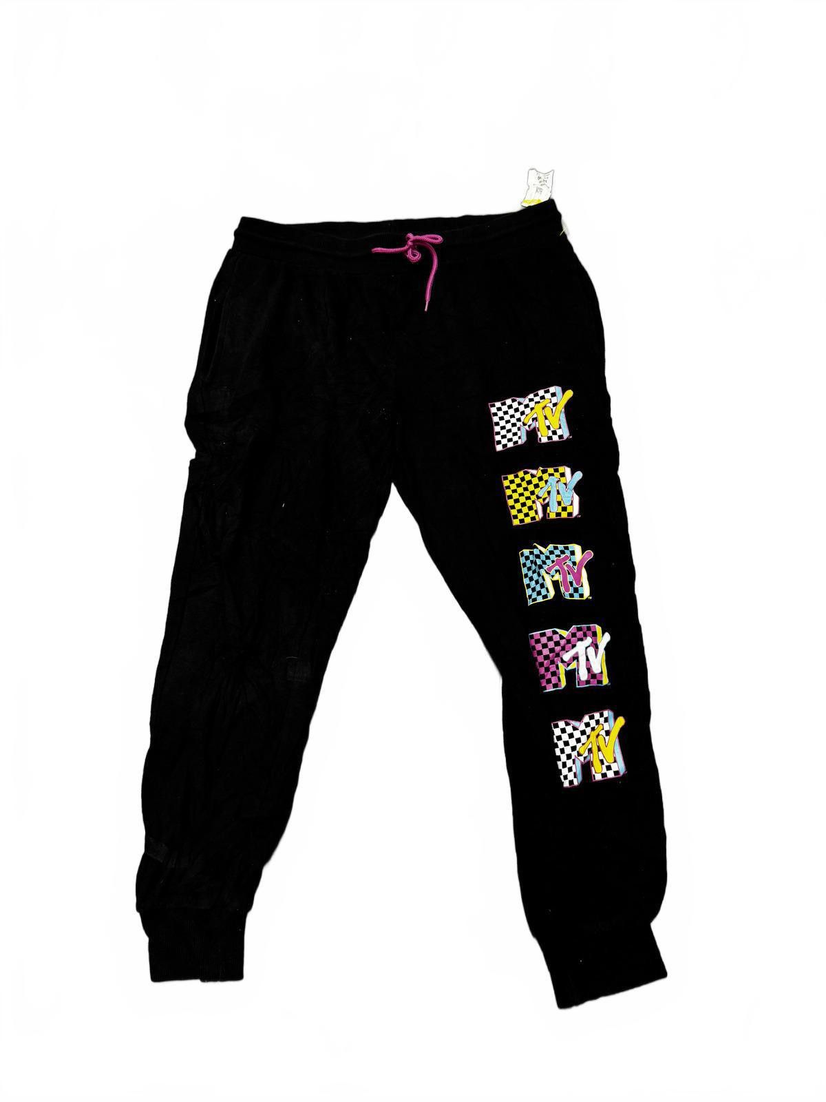Mtv MTV Black Men's Sweatpants with Colorful Logo Size US 34 / EU 50 - 6 Thumbnail