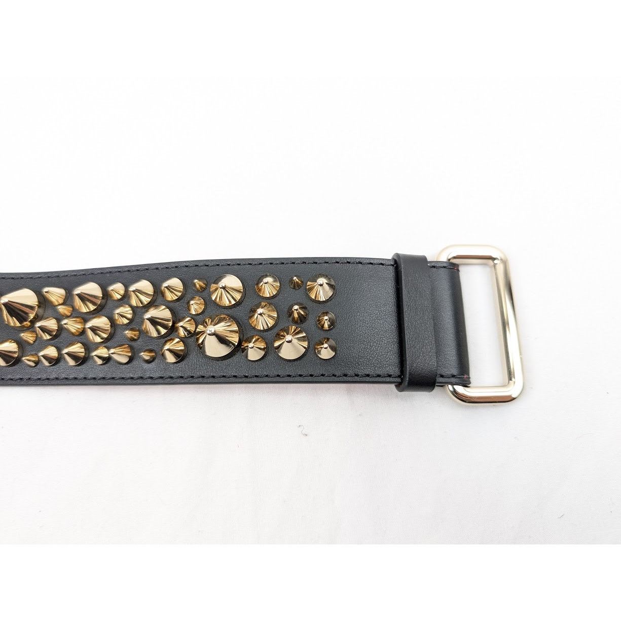 Christian Louboutin o1rshd1 Size: 100 / Calf Spikes Loubi Belt Black/Loubi/Gold Size 38 - 4 Thumbnail