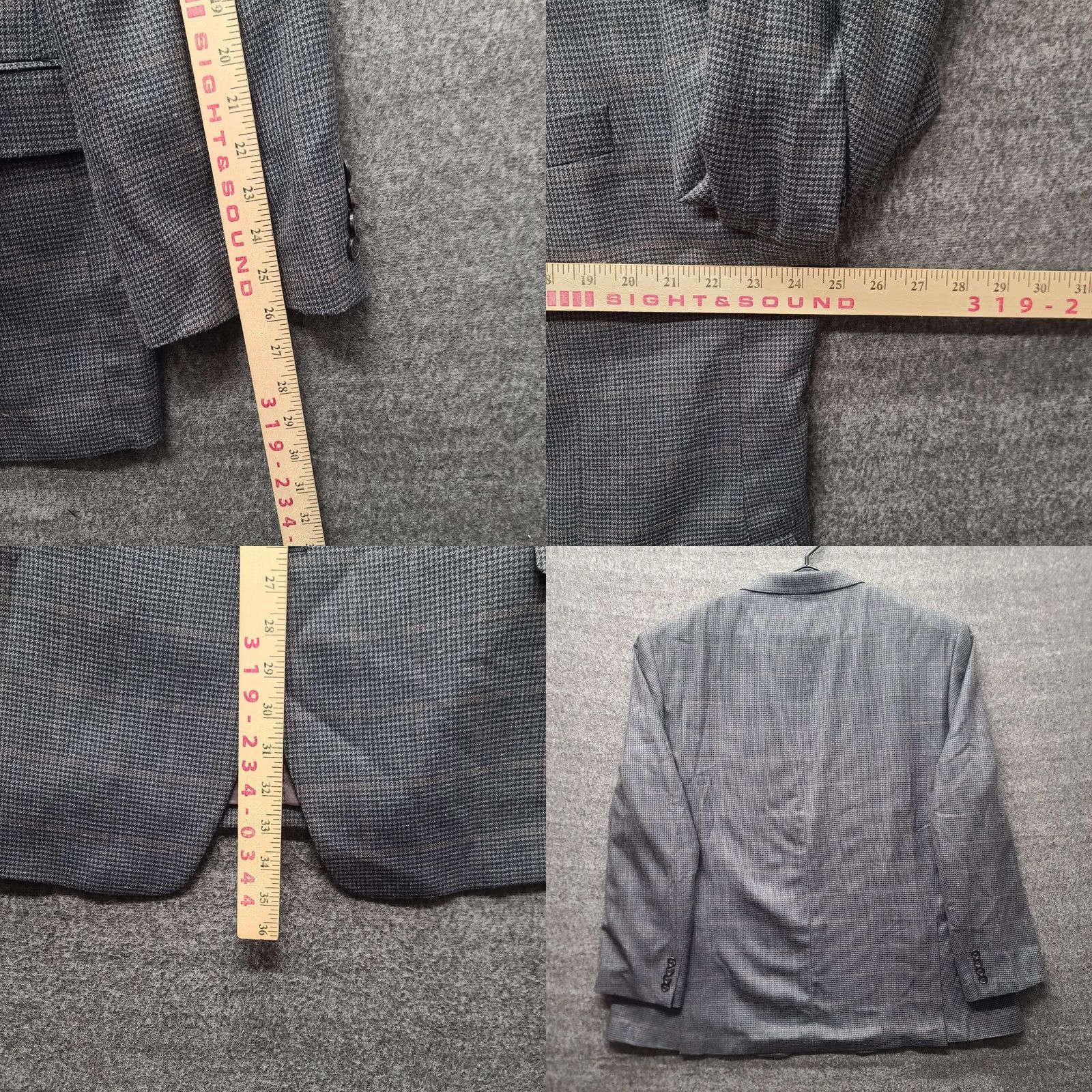 Ralph Lauren Lauren Ralph Lauren Sport Coat Mens 52R 2 Button Silk Wool Windowpane Notch Lapel Gray 2 Piece Big & Tall Mens B&T Jacket Shade Brown? Size US L / EU 52-54 / 3 - 8 Thumbnail