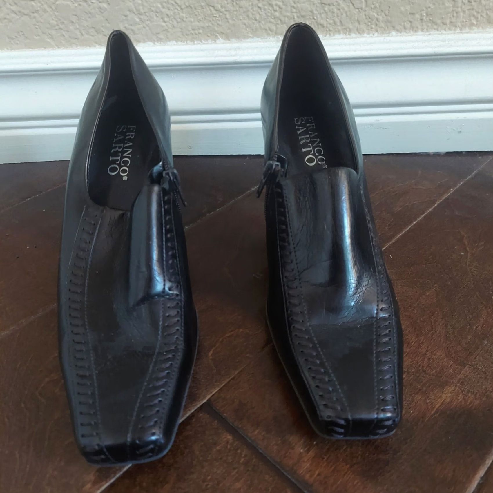 Franco Sarto Franco Sarto Pumps Brown 3 in Platform Square Toe Women 6.5M Zip Heels Brazil Vintage No Size US 7 / IT 37 - 3 Thumbnail