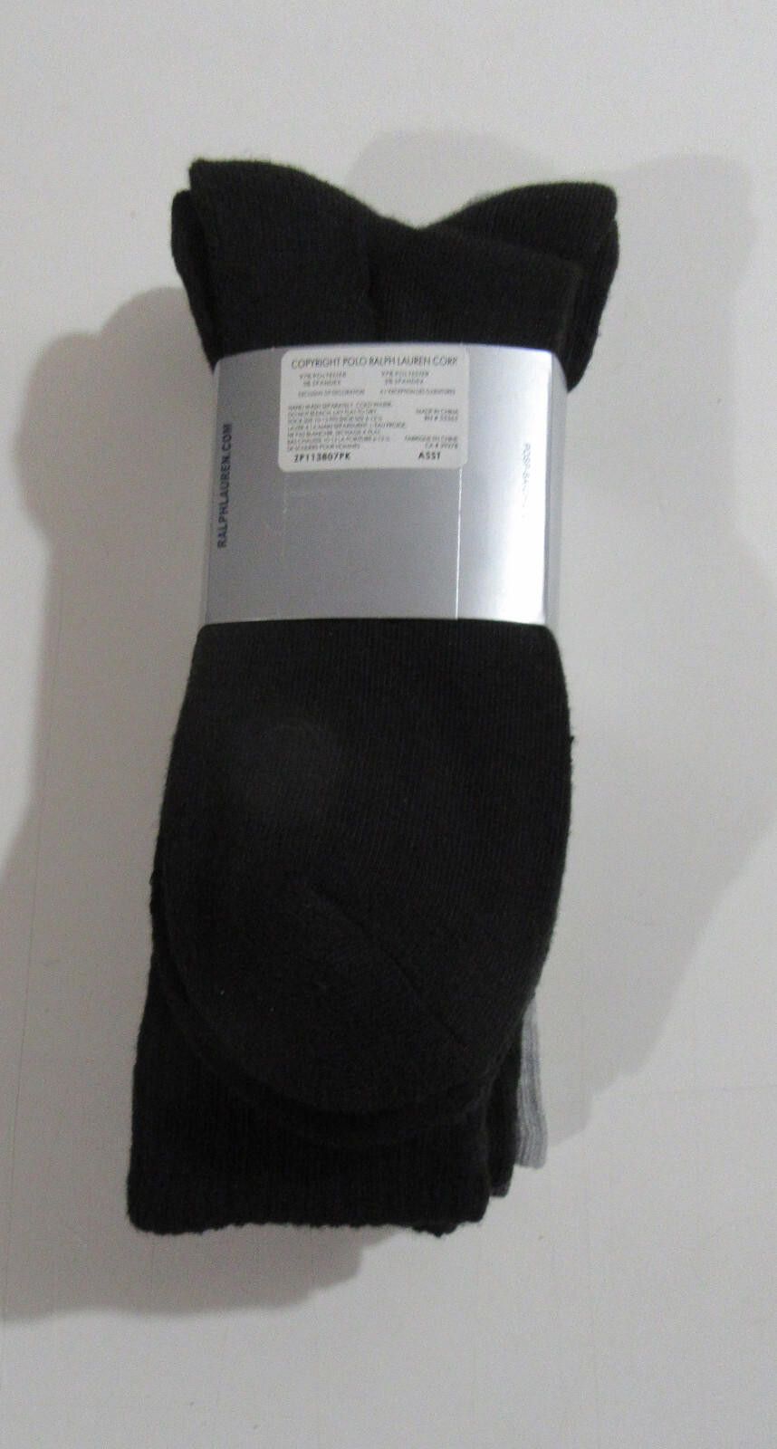 Polo Ralph Lauren Polo Ralph Lauren 4 Pack Mens Crew Socks Assorted Grey/Black Size ONE SIZE - 2 Thumbnail