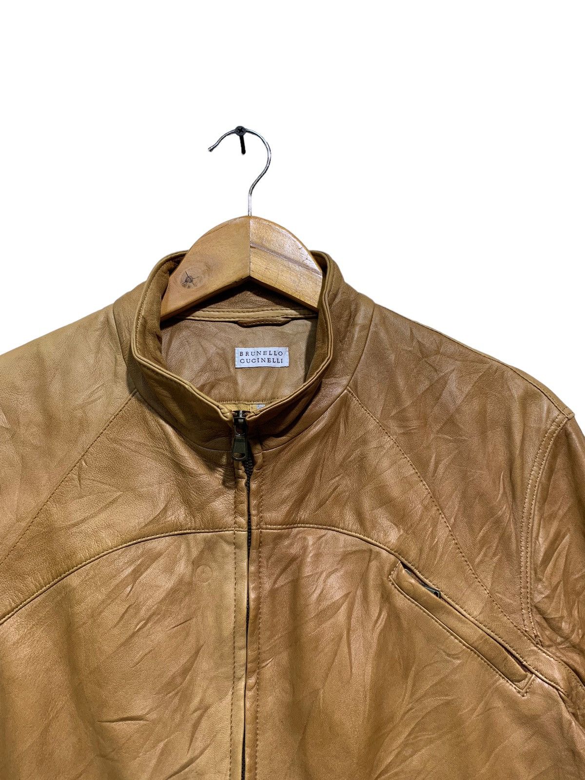 Brunello Cucinelli 🔥BRUNELLO CUCINELLI VERA PELLE LEATHER BIKERS JACKETS Size US M / EU 48-50 / 2 - 4 Thumbnail