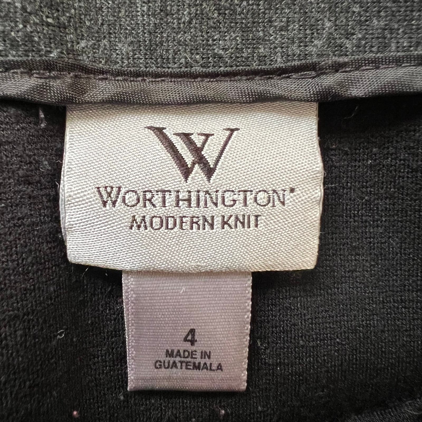 Worthington Worthington Gray Black Knee Length Pencil Skirt, US4 Size 27" / US 4 / IT 40 - 4 Thumbnail