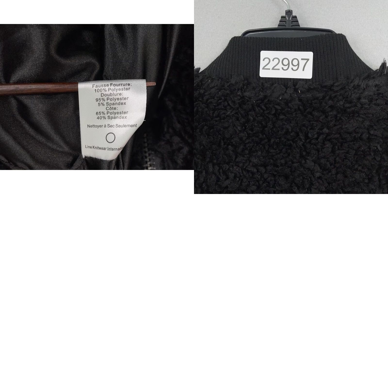 Vintage John + Jenn Jacket Womens Large Black Faux Fur Bomber Zip Up Lined Cozy Size L / US 10 / IT 46 - 9 Thumbnail