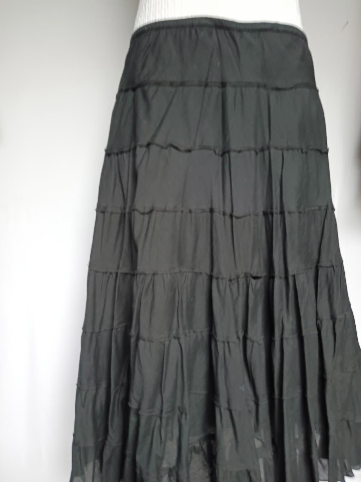 BIANCA CHANDON Black Tiered Maxi Skirt - BIBA Size 36" / US 14 / IT 50 - 2 Thumbnail