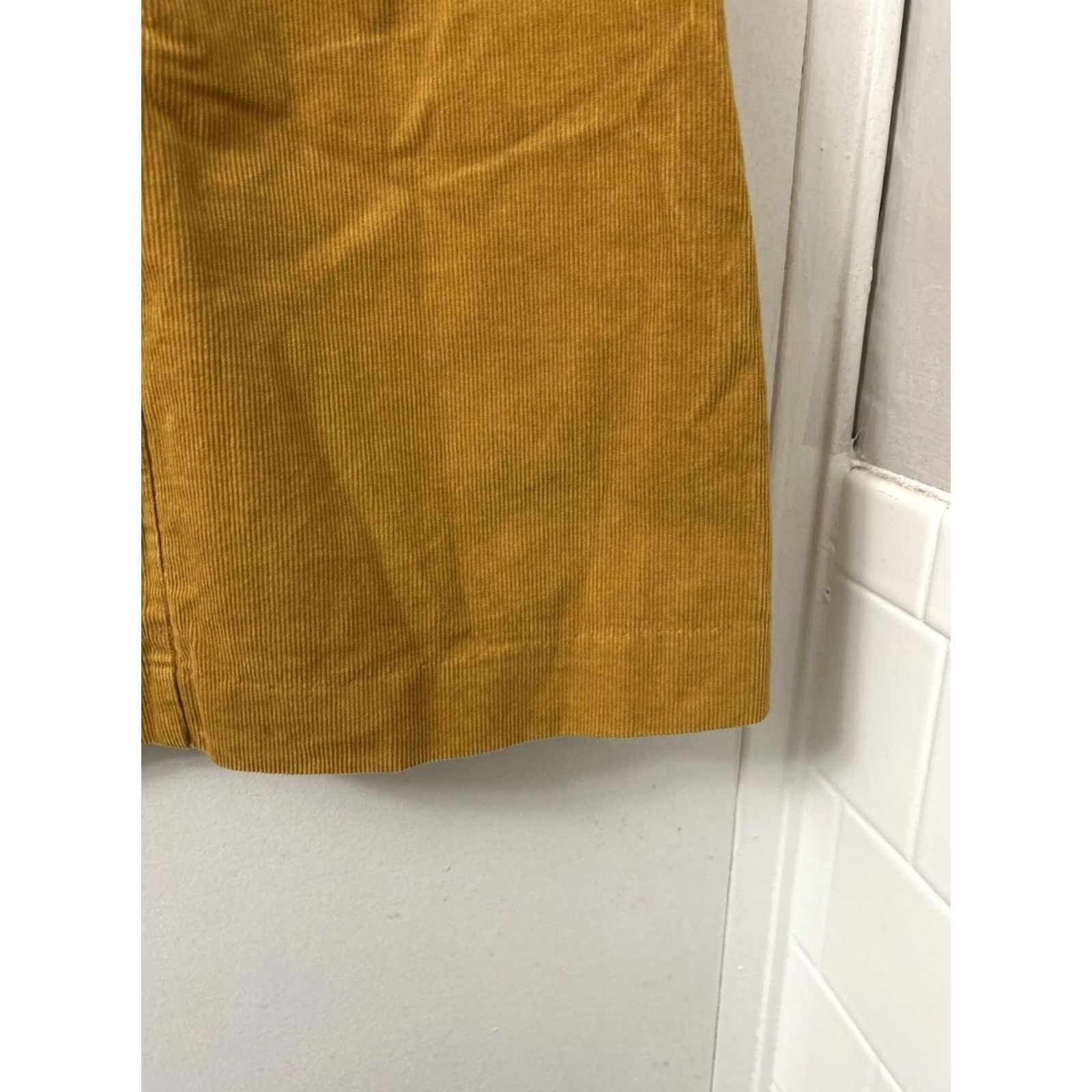 J.Crew J. CREW Corduroy Mini Skirt Womens Size 2 Yellow Cotton Blend Stretch G8210 NWT Size 26" / US 2 / IT 38 - 5 Thumbnail