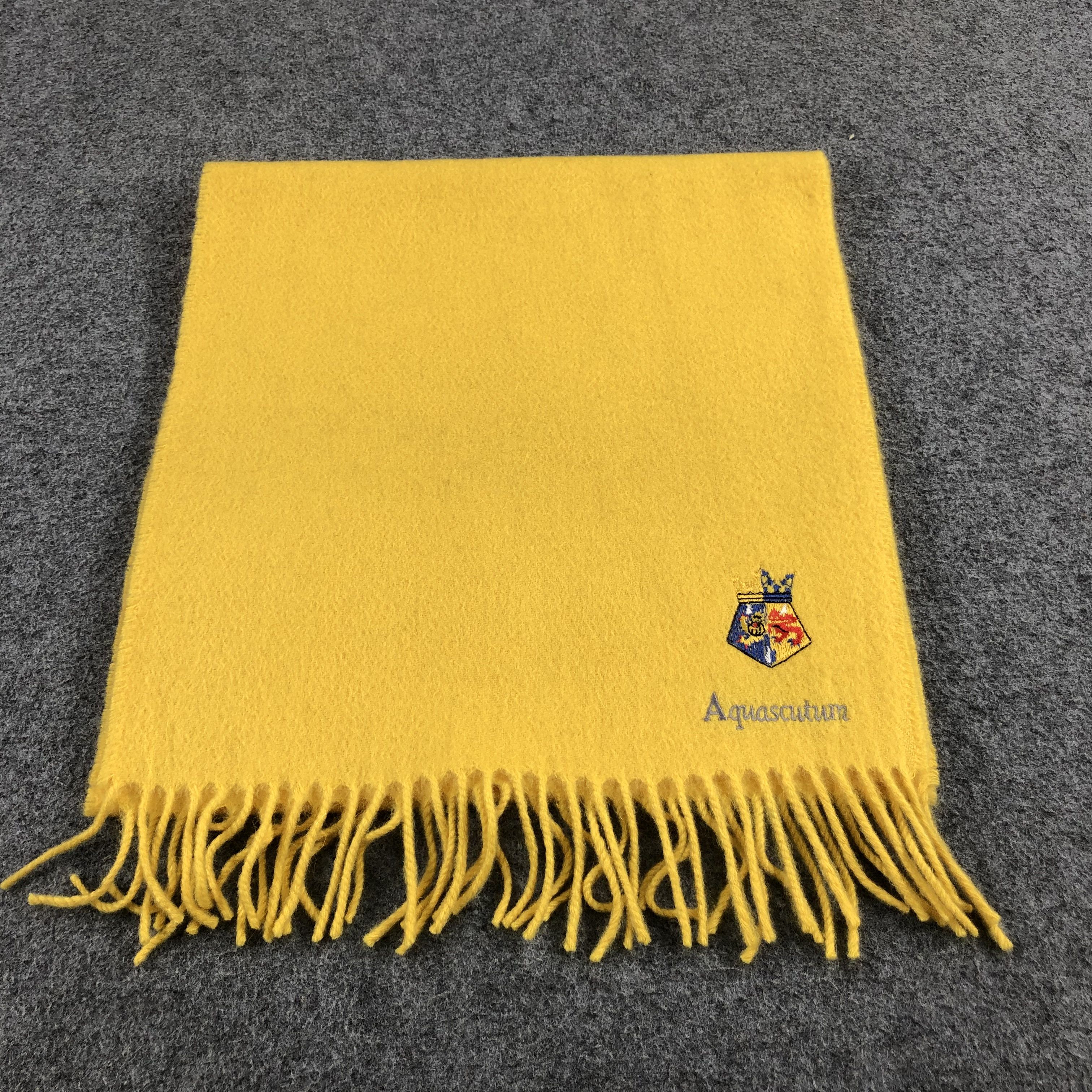 Aquascutum Aquascutum Yellow Cashmere Scarf Muffler V823 Size ONE SIZE - 1 Thumbnail
