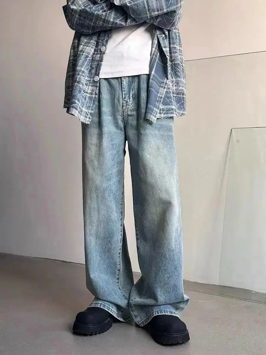 Japanese Brand Vintage washed blue baggy casual straight leg jeans Size US 32 / EU 48 - 6 Thumbnail