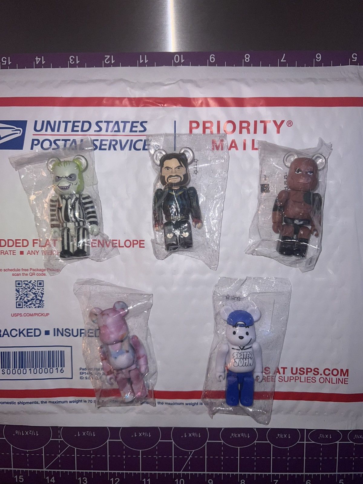 Medicom Toy Bearbrick 100%- Lot of 5: Beetlejuice, The Rock, Marvel, etc Size ONE SIZE - 1 Thumbnail