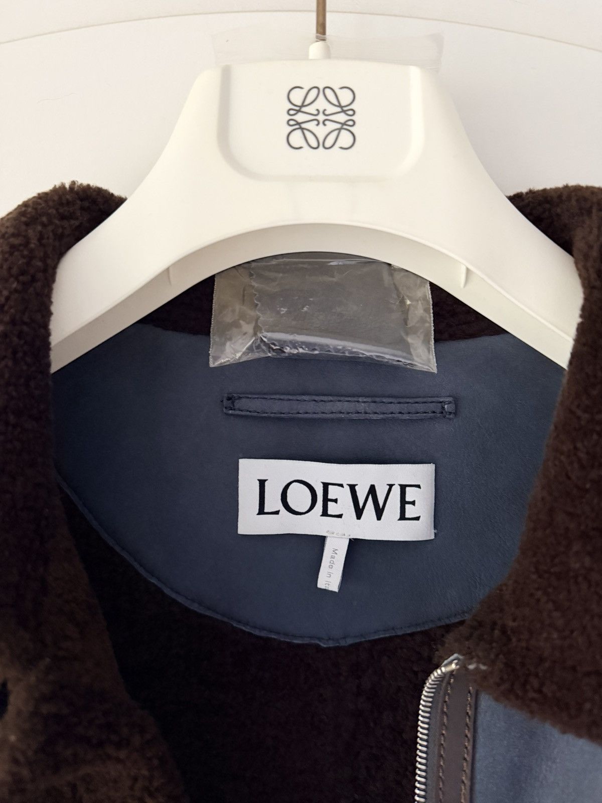 Loewe Loewe Blue Leather Brown Shearling Jacket Size US L / EU 52-54 / 3 - 3 Thumbnail