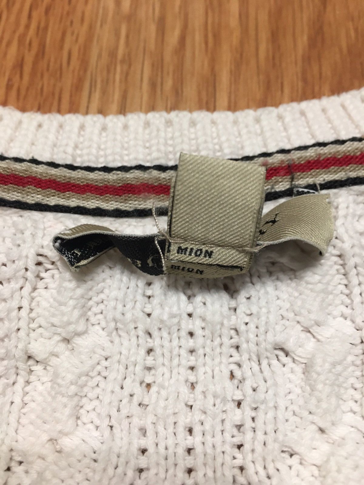 Burberry BURBERRY London Ivory Knit Cotton Shortsleeved Jumper Sz M Size M / US 6-8 / IT 42-44 - 10 Thumbnail