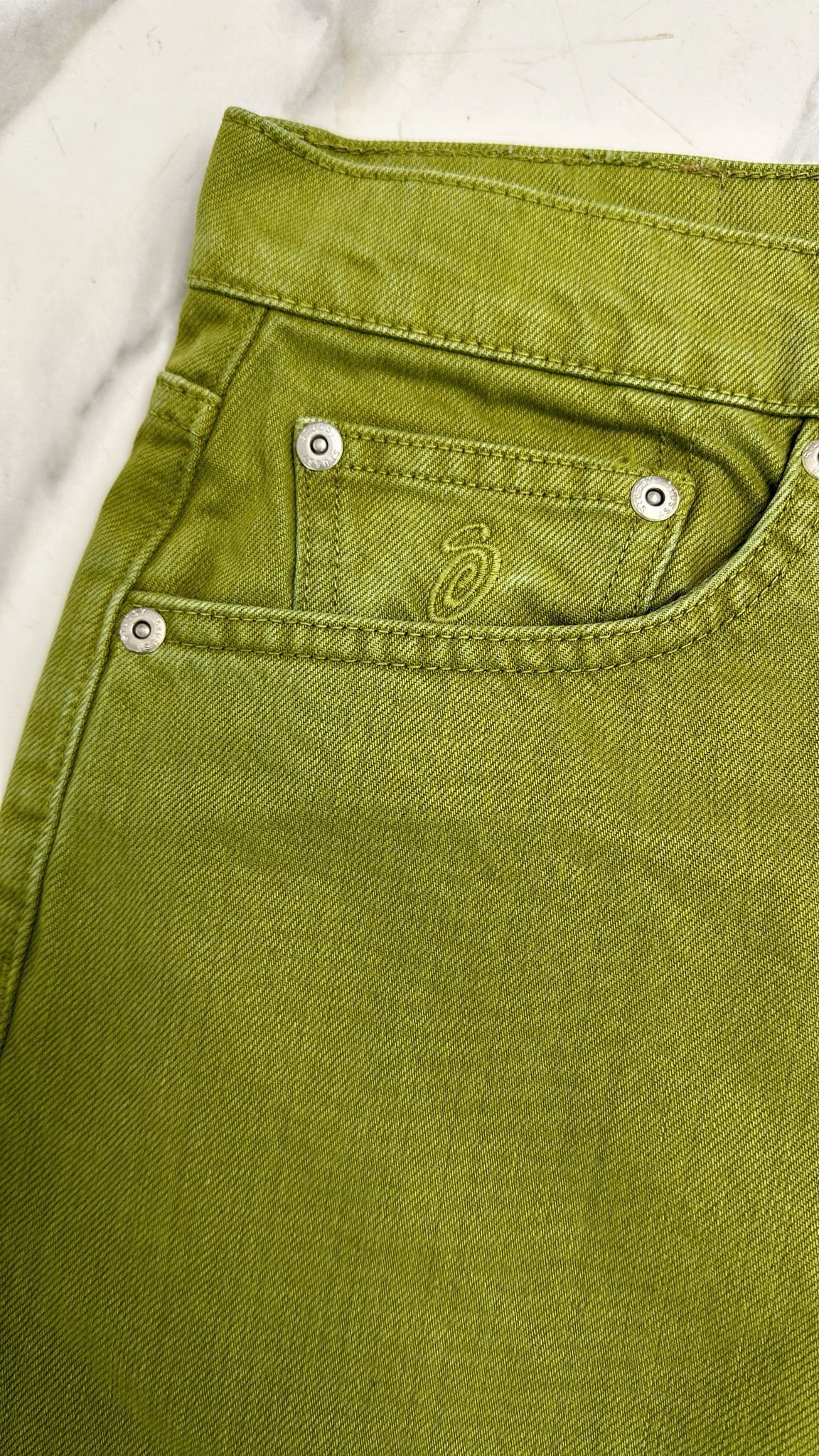 Stussy × Vintage Stussy Swirl Logo Big Ol Jean Olive 30 Size US 30 / EU 46 - 3 Thumbnail