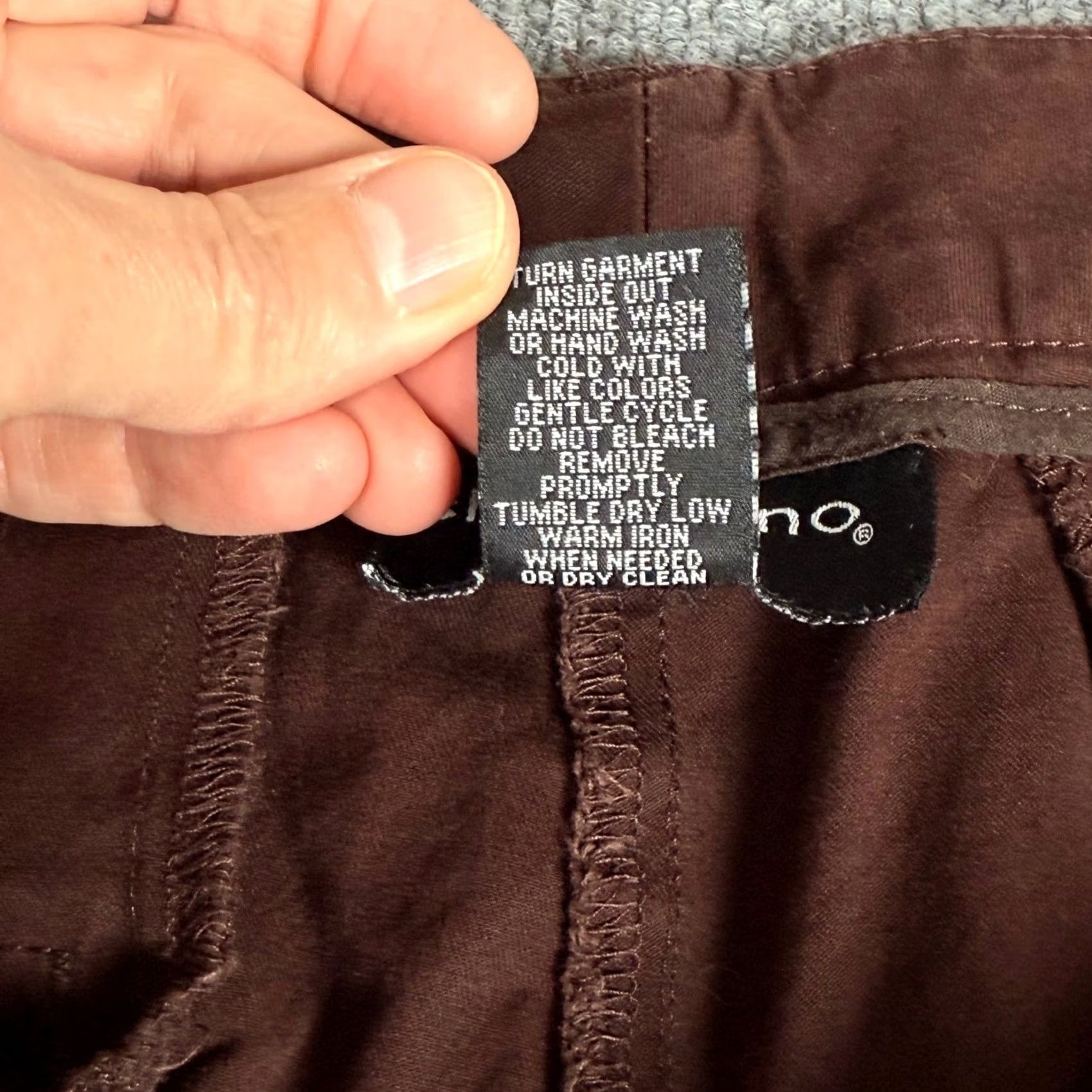 Vintage Sharagano Brown Chino Pants Women 16 Regular Bootcut Twill Cotton Blend Stretch Pockets Workwear Casual Business Trousers Size 38" / US 16 / IT 52 - 6 Thumbnail