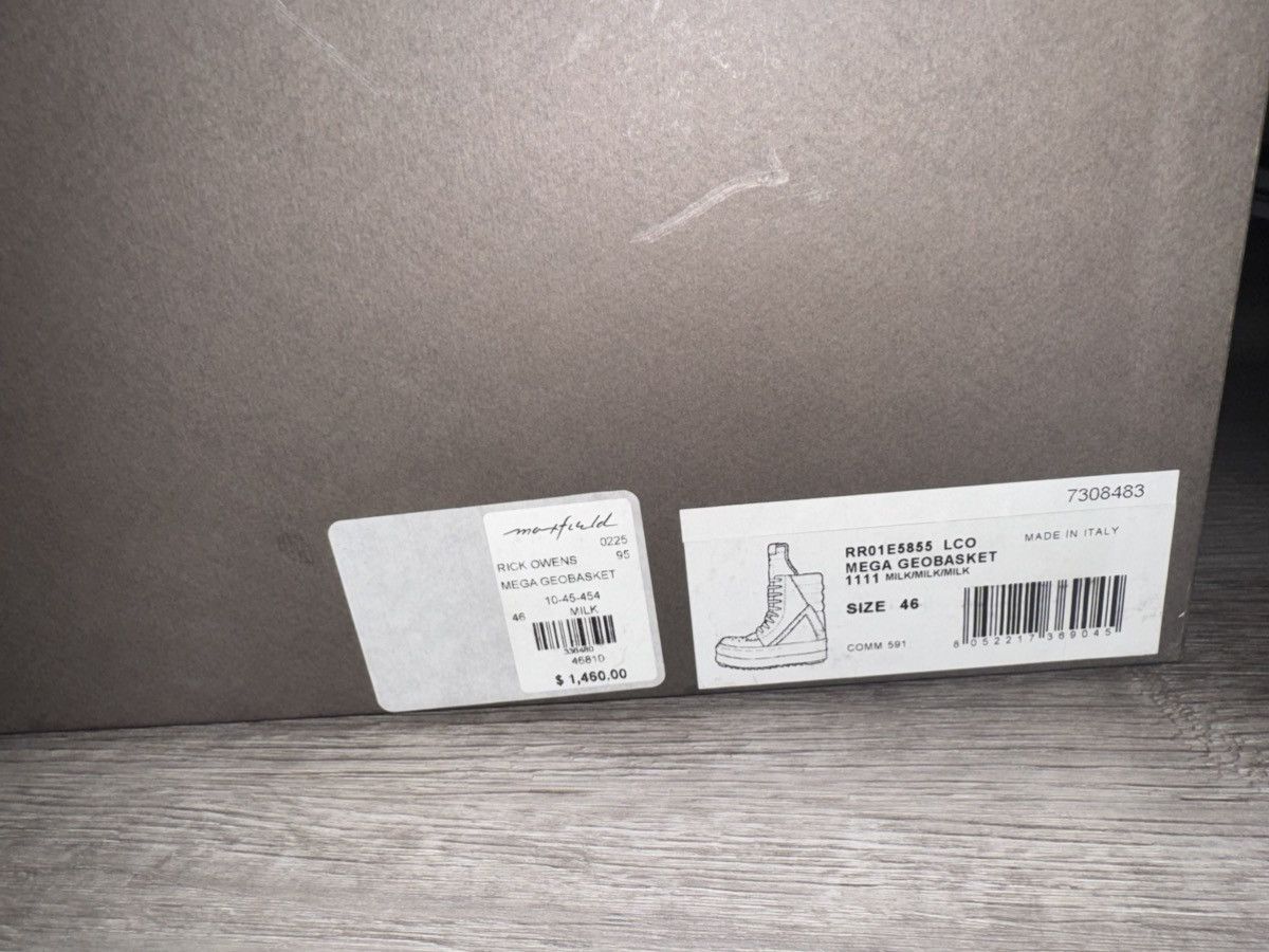 Rick Owens Rick Owens Mega Geobasket – Milk – Size 46 Size US 13 / EU 46 - 4 Thumbnail