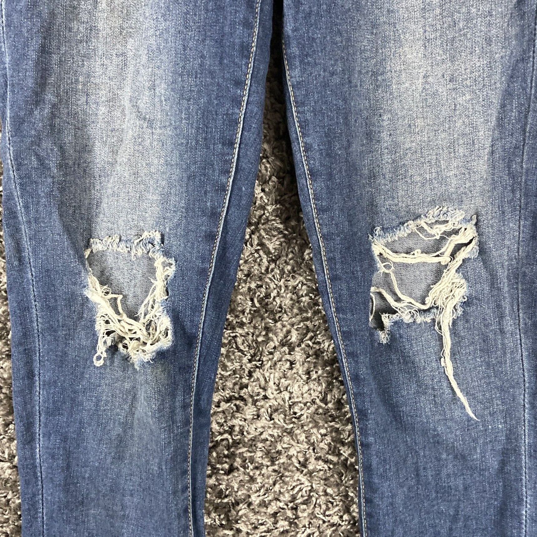 Vintage Kendall + Kylie The Kontour High Rise Skinny Distressed Blue Jeans Women’s 0/24 Size 25" / US 0 / IT 36 - 4 Thumbnail