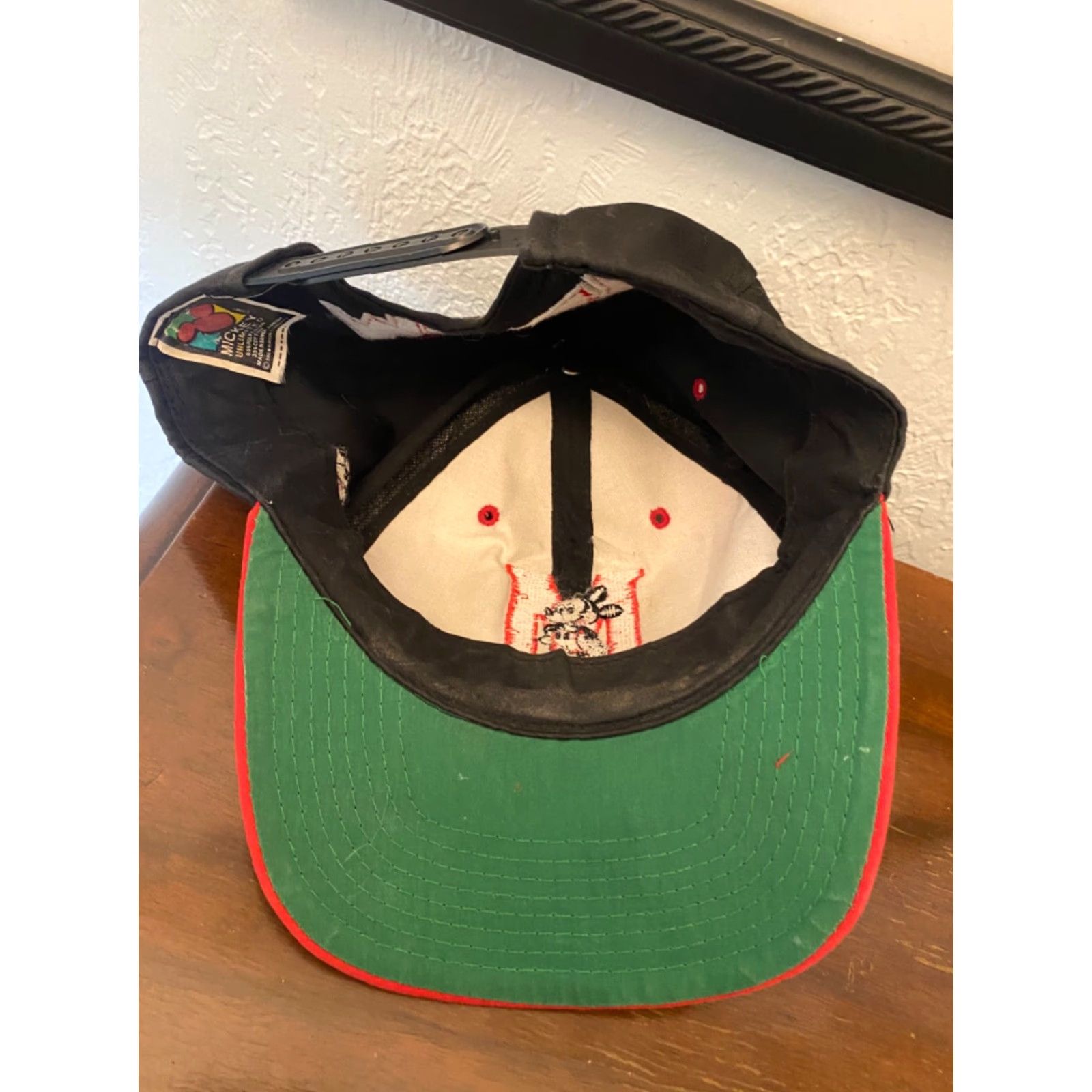 Disney Disney Mickey Mouse Cap Hat Vintage Black Snapback 90s University Canvas Cotton Men’s One Size Size ONE SIZE - 4 Thumbnail