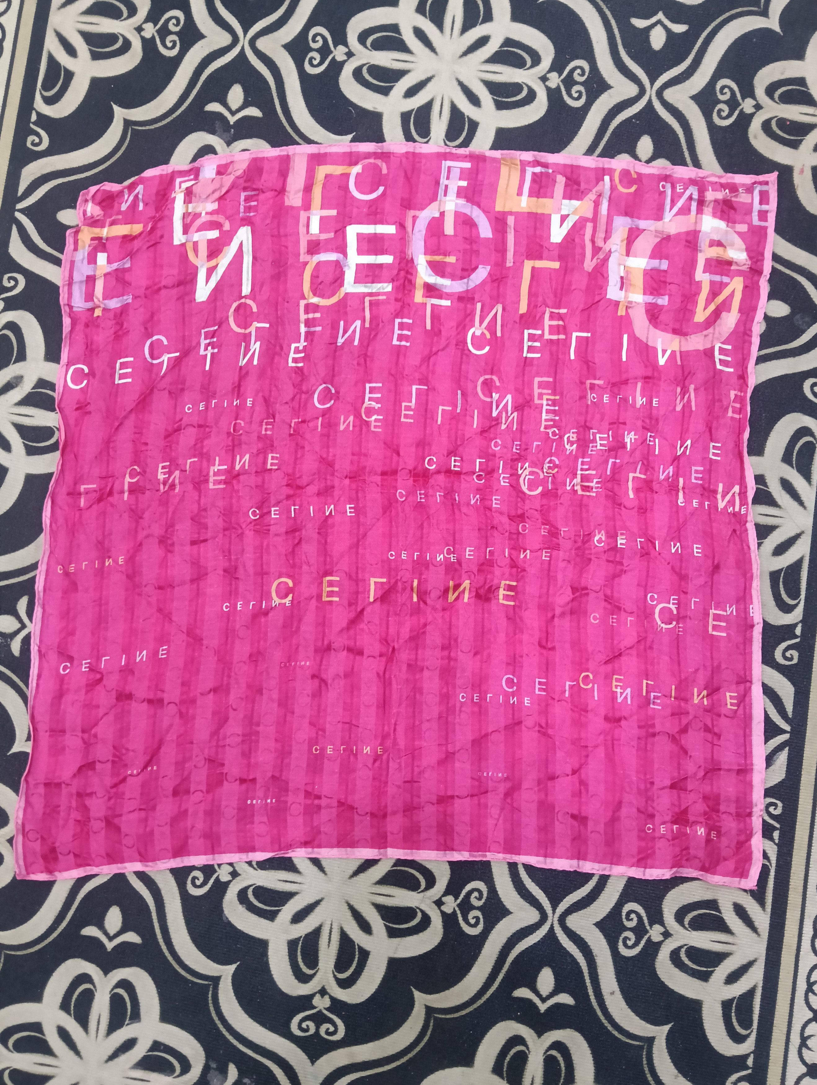 Celine Celine Pink Scarf Size ONE SIZE - 2 Thumbnail