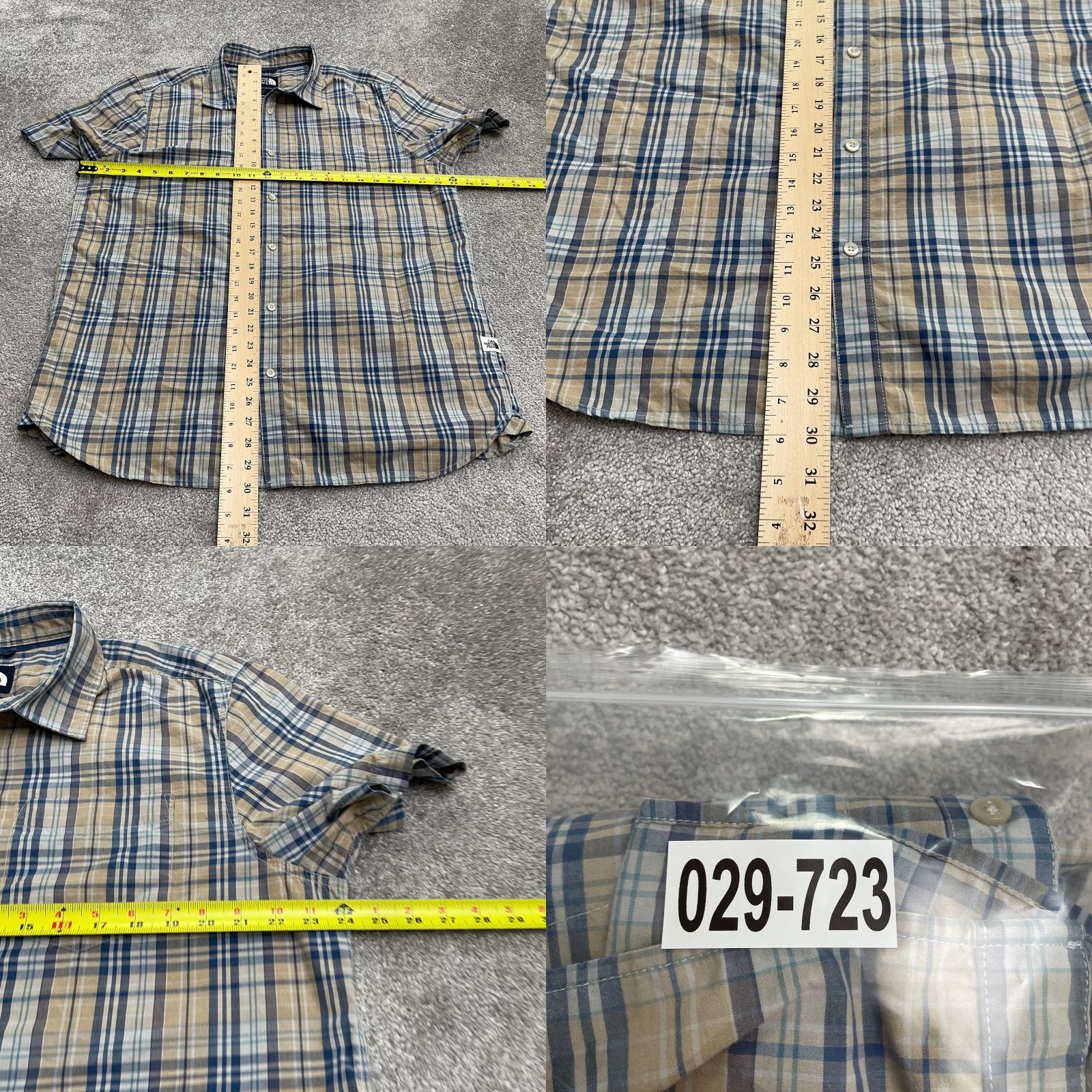 The North Face The North Face Plaid Shirt Mens XL Blue Brown Short Sleeve Casual Outdoor Top Size US XL / EU 56 / 4 - 8 Thumbnail