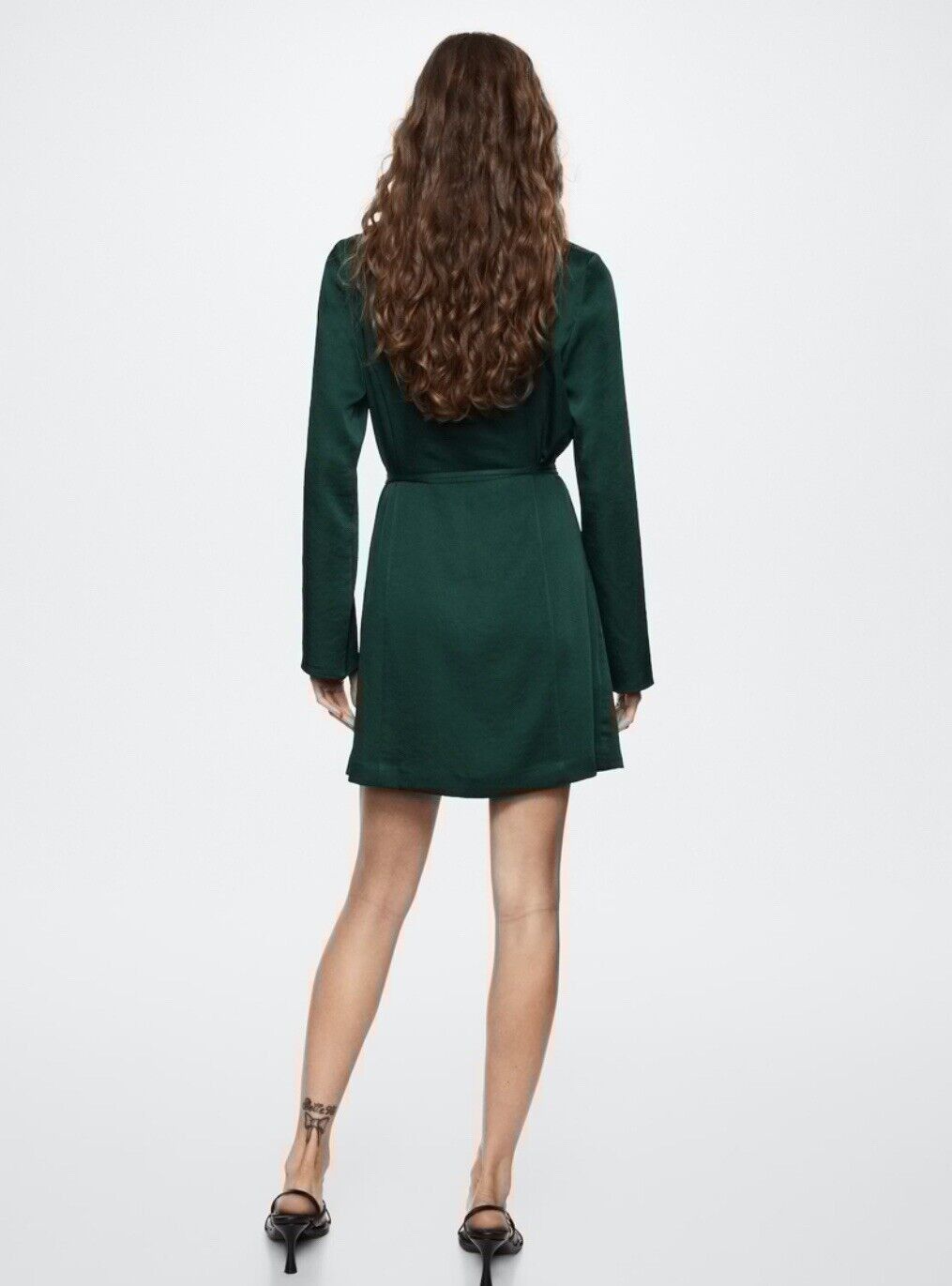 Mango Mango Women’s Green Wrapped Lapel Collar Long Sleeve Party Size S / US 4 / IT 40 - 9 Thumbnail