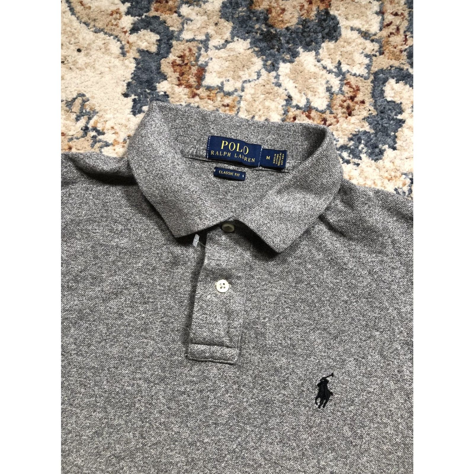 Polo Ralph Lauren Polo Ralph Lauren Polo Shirt Mens M Heather Gray Classic Fit Short Sleeve Size US M / EU 48-50 / 2 - 6 Thumbnail