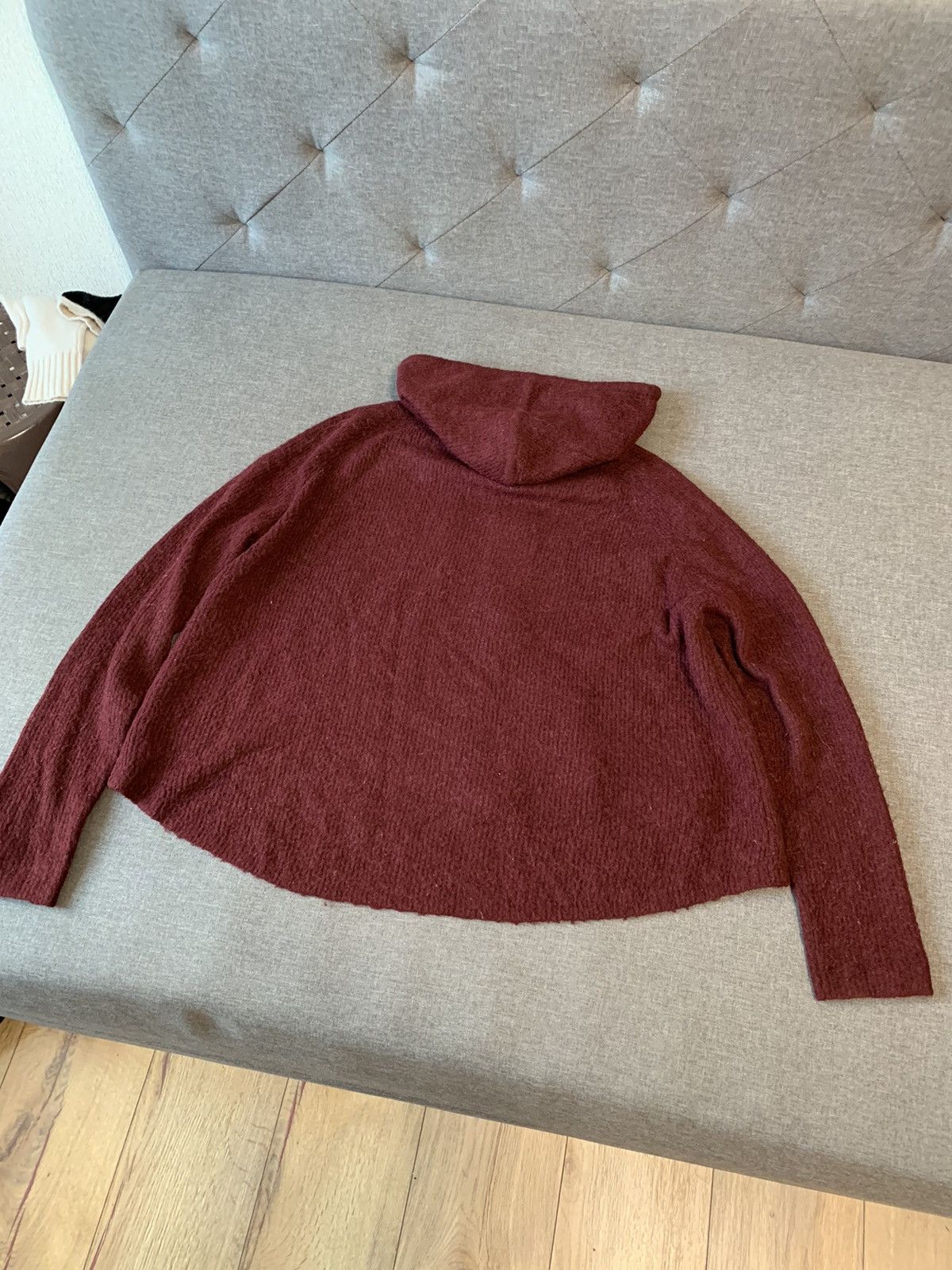 Japanese Brand × Rundholz Rundholz Burgundy Knit Wide Hoodie Size S / US 4 / IT 40 - 5 Thumbnail