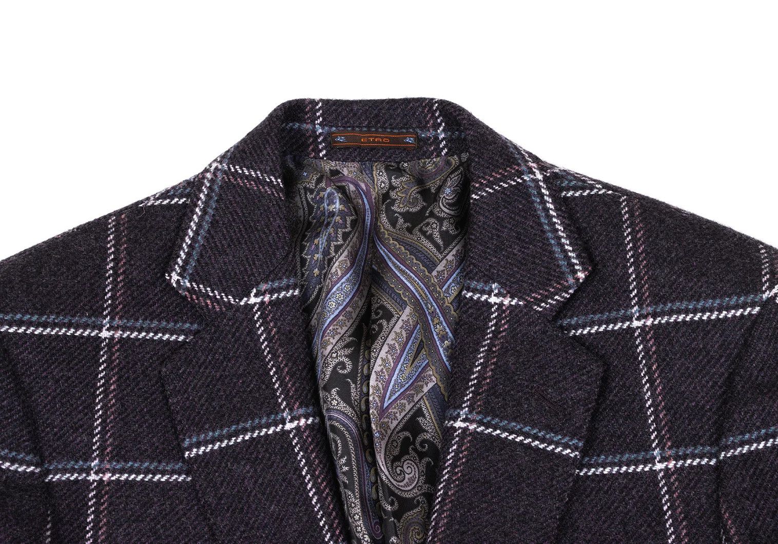 Etro Wool Check Jacket in Purple Size 52 Size US L / EU 52-54 / 3 - 4 Thumbnail