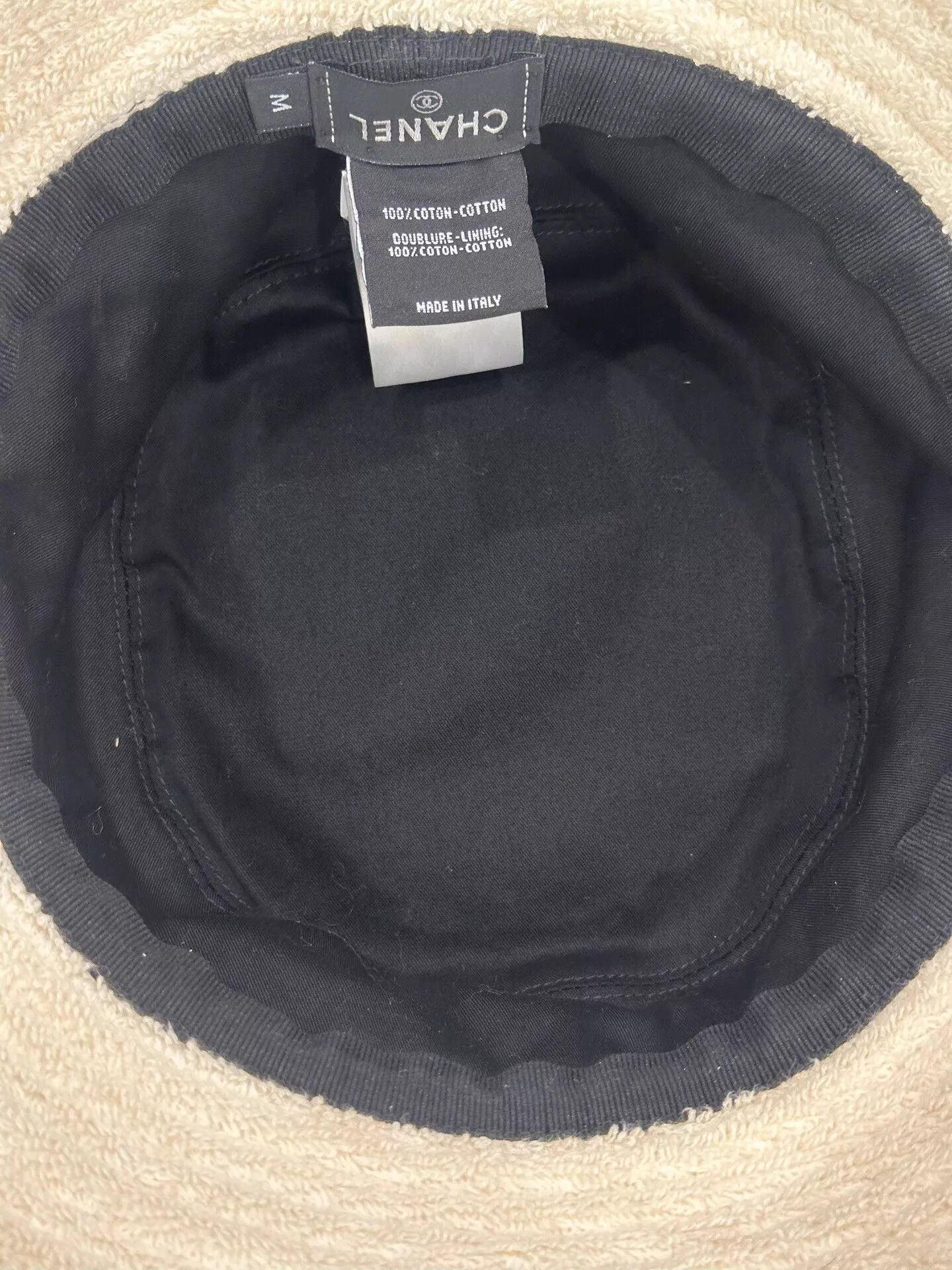 Chanel Chanel Black Embroidered Logo White Towel Bucket Hat Size ONE SIZE - 5 Thumbnail