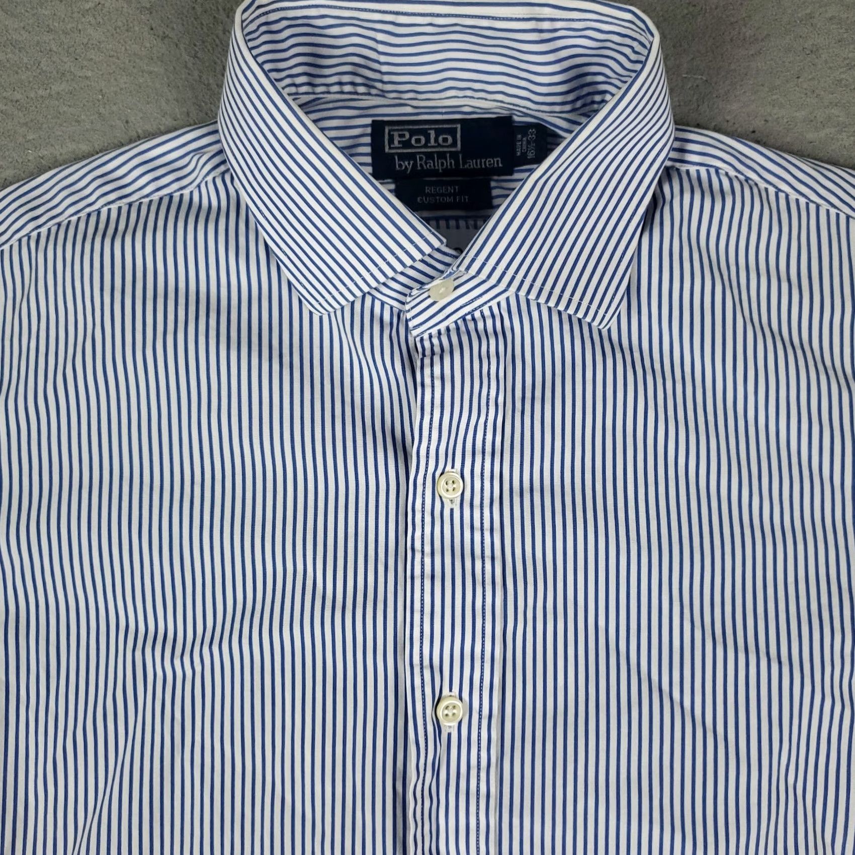 Ralph Lauren Ralph Lauren Shirt Mens 16.5 Blue Striped French Cuff Button Up Long Sleeve Shirt Size US XL / EU 56 / 4 - 2 Thumbnail