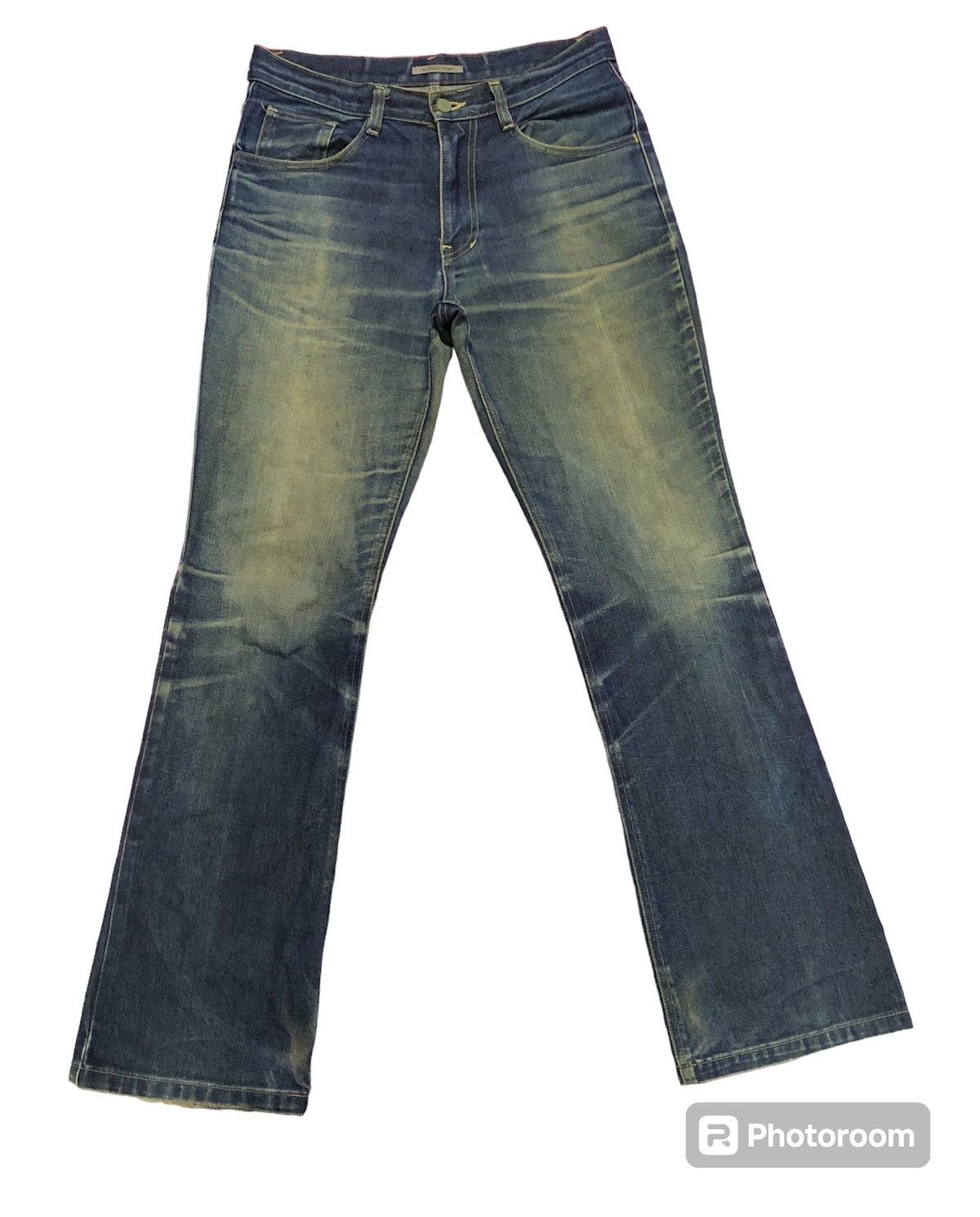14th Addiction Changing times biker punk flare distressed denim Size US 31 - 1 Thumbnail
