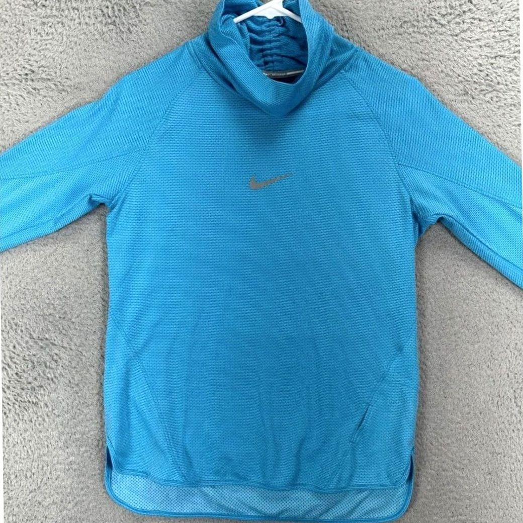 Nike Nike Shirt Womens Medium Blue Polka Dot Dri-Fit Nylon Blend Cowl Neck Activewear Size M / US 6-8 / IT 42-44 - 2 Thumbnail